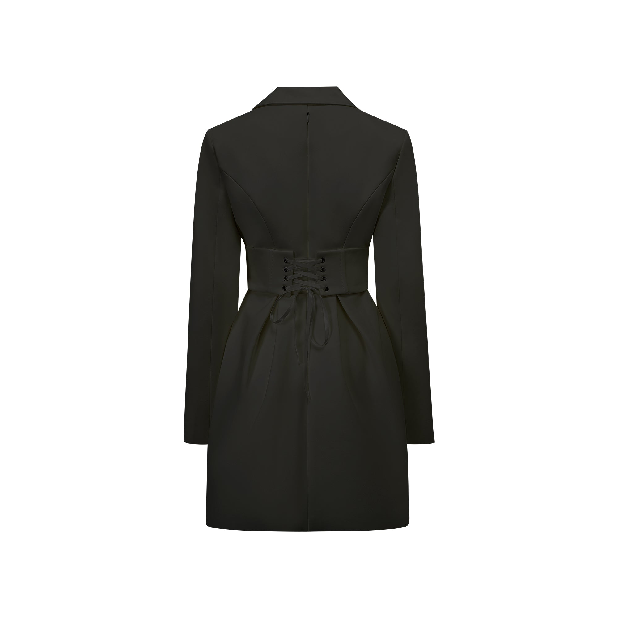 Inmaculada Black Boned Bodice Mini Blazer Dress (Final Sale)