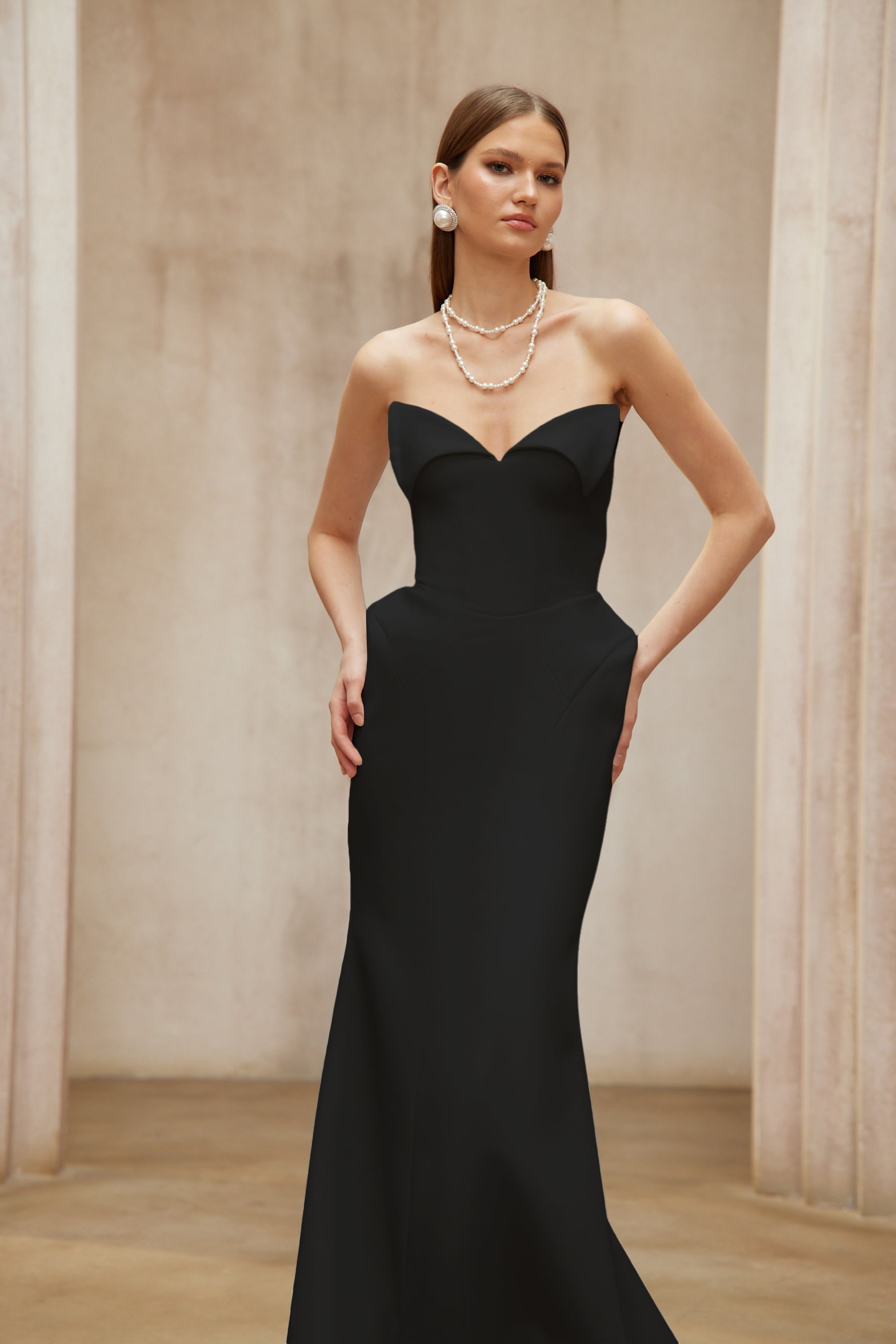 Alba Black Barrel Waist Corset Maxi Dress (Final Sale-US Only)
