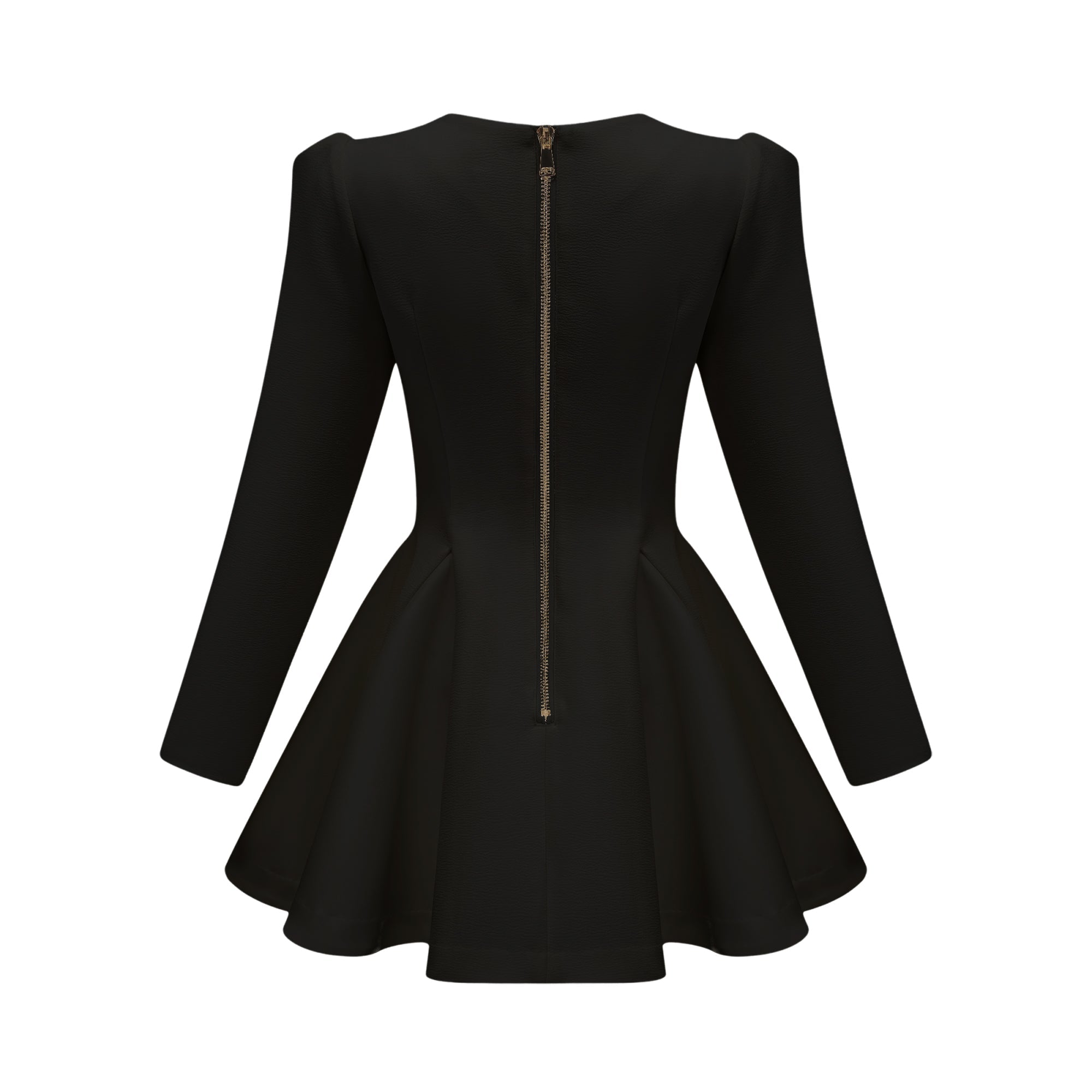 Élise pleated peplum-hem blazer dress in Black (Final Sale)