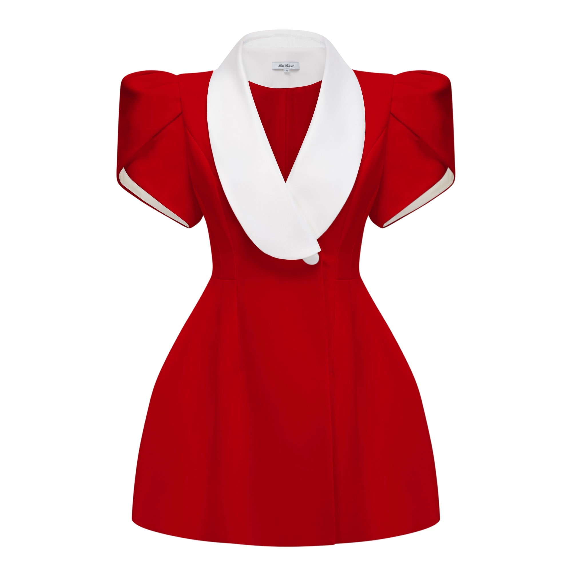 Acharya Red Shawl Lapel Mini Dress (Final Sale)