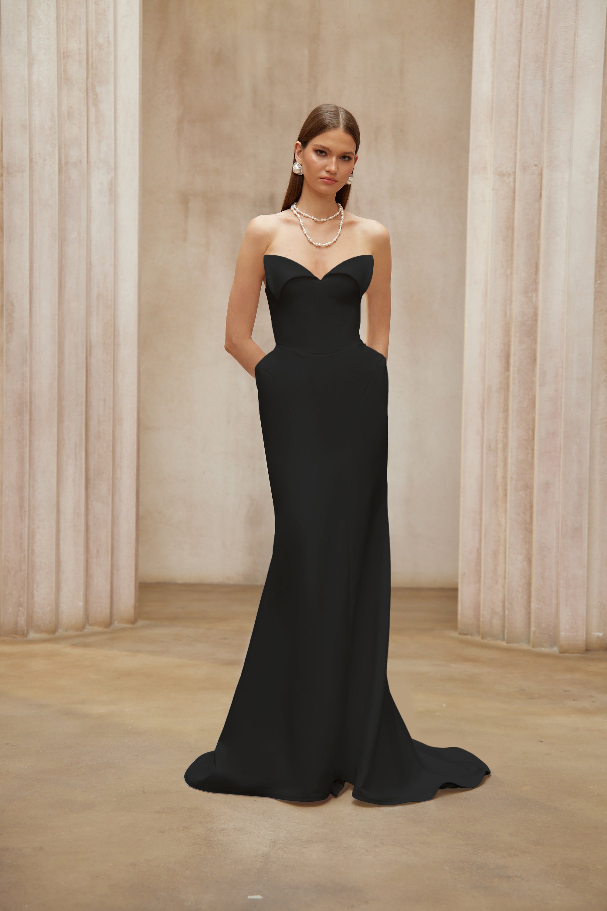 Alba Black Barrel Waist Corset Maxi Dress (Final Sale)