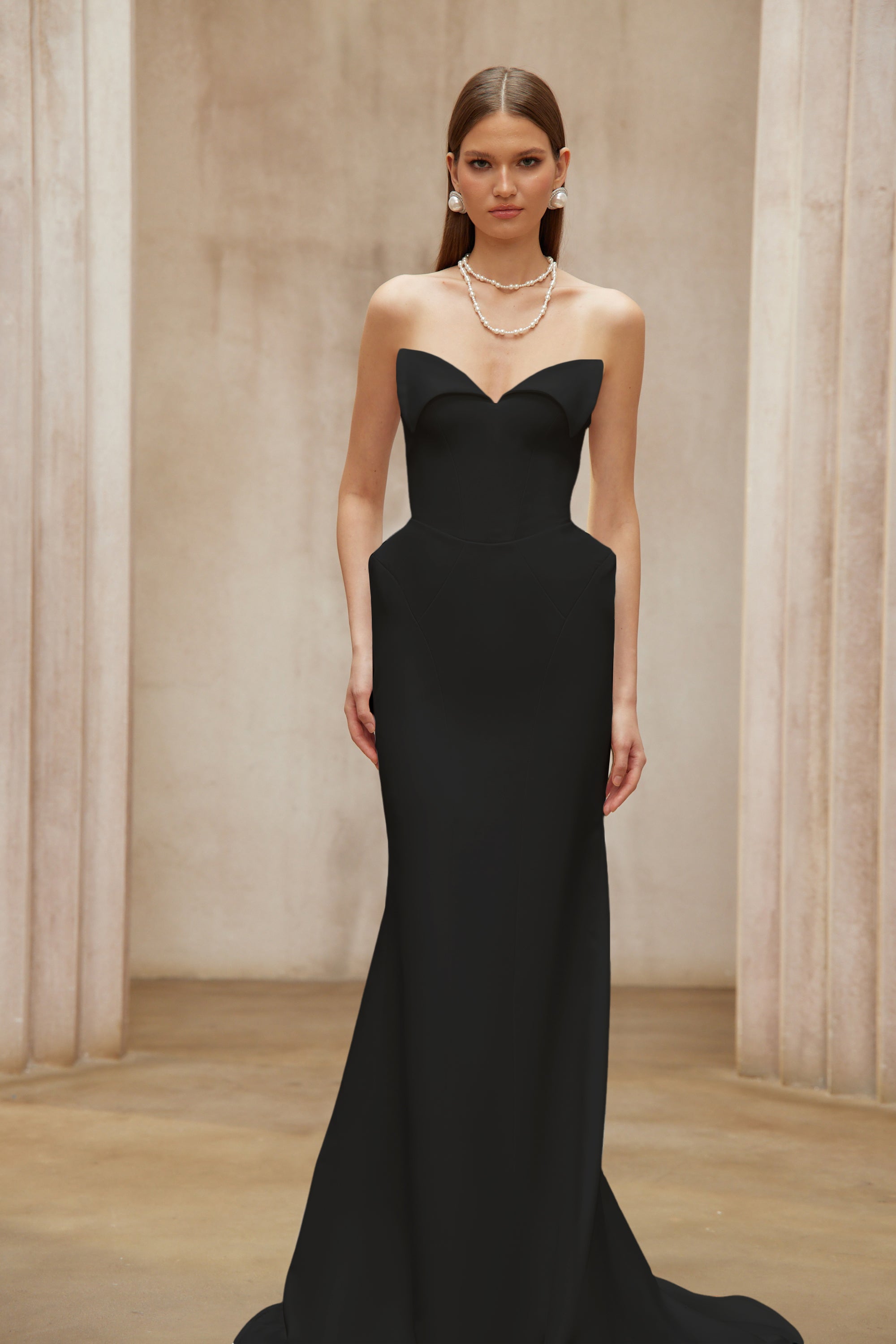 Alba Black Barrel Waist Corset Maxi Dress (Final Sale)