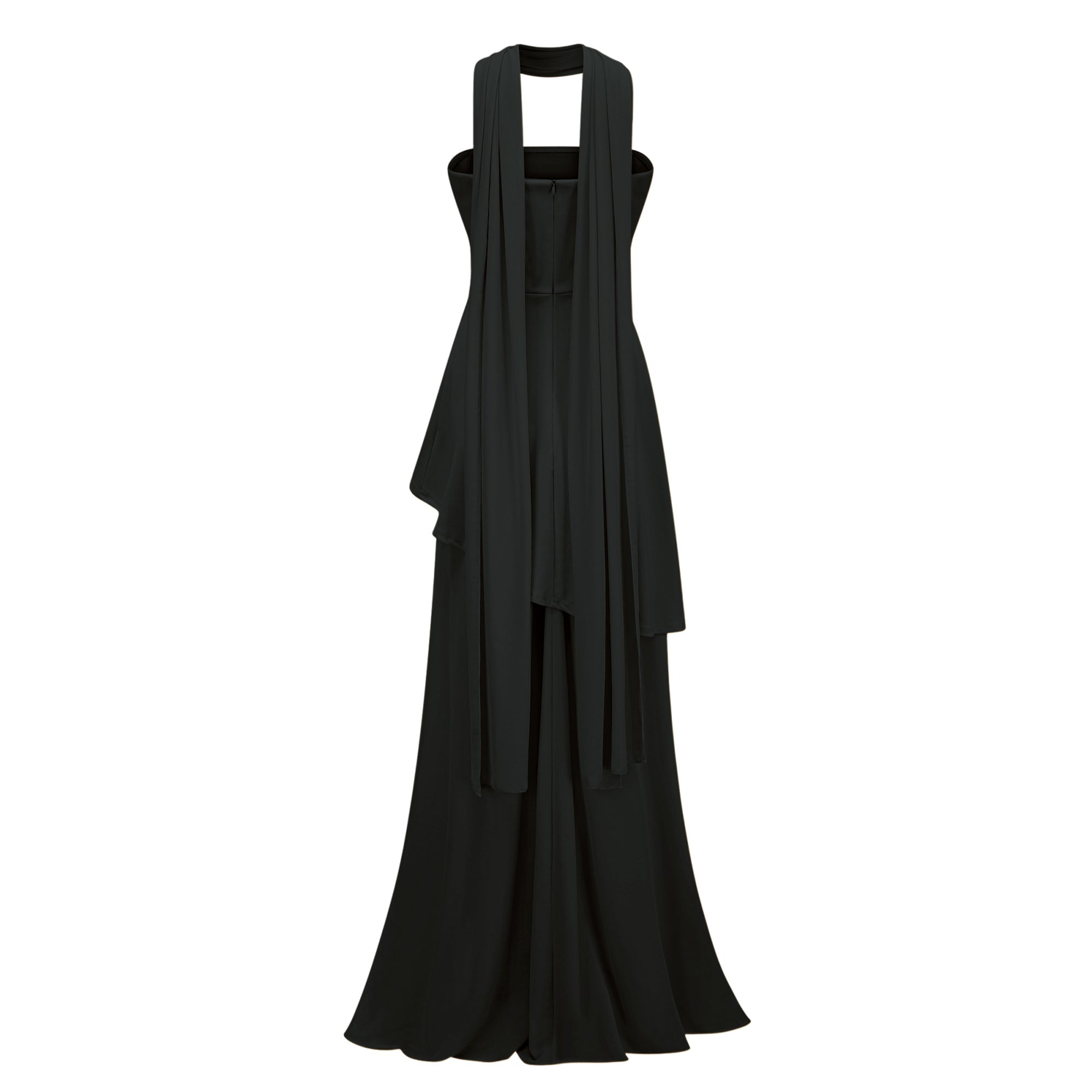 Halter Neck Peplum Gown