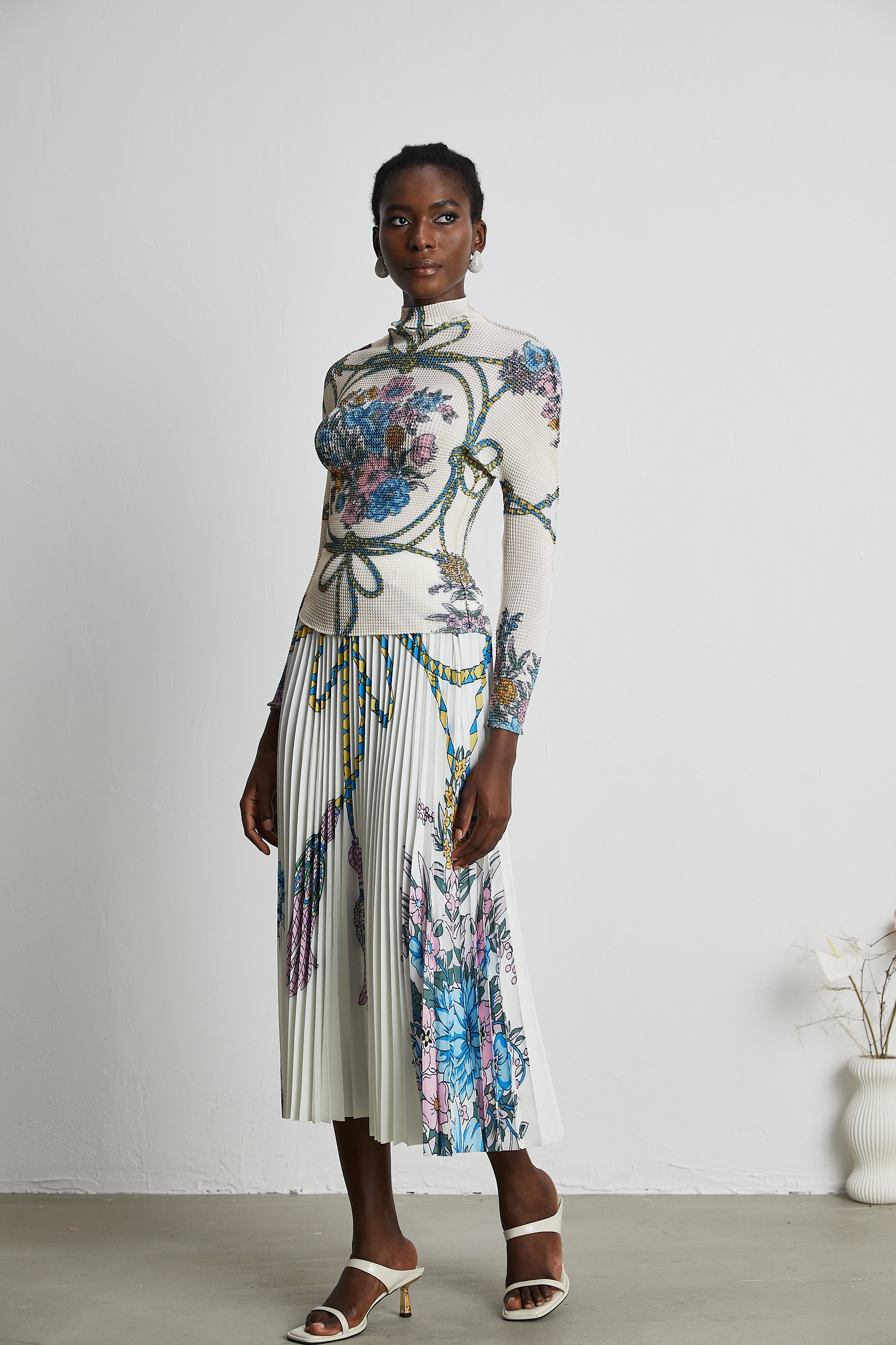 Huguette pattern-print top & skirt matching set (Final Sale)