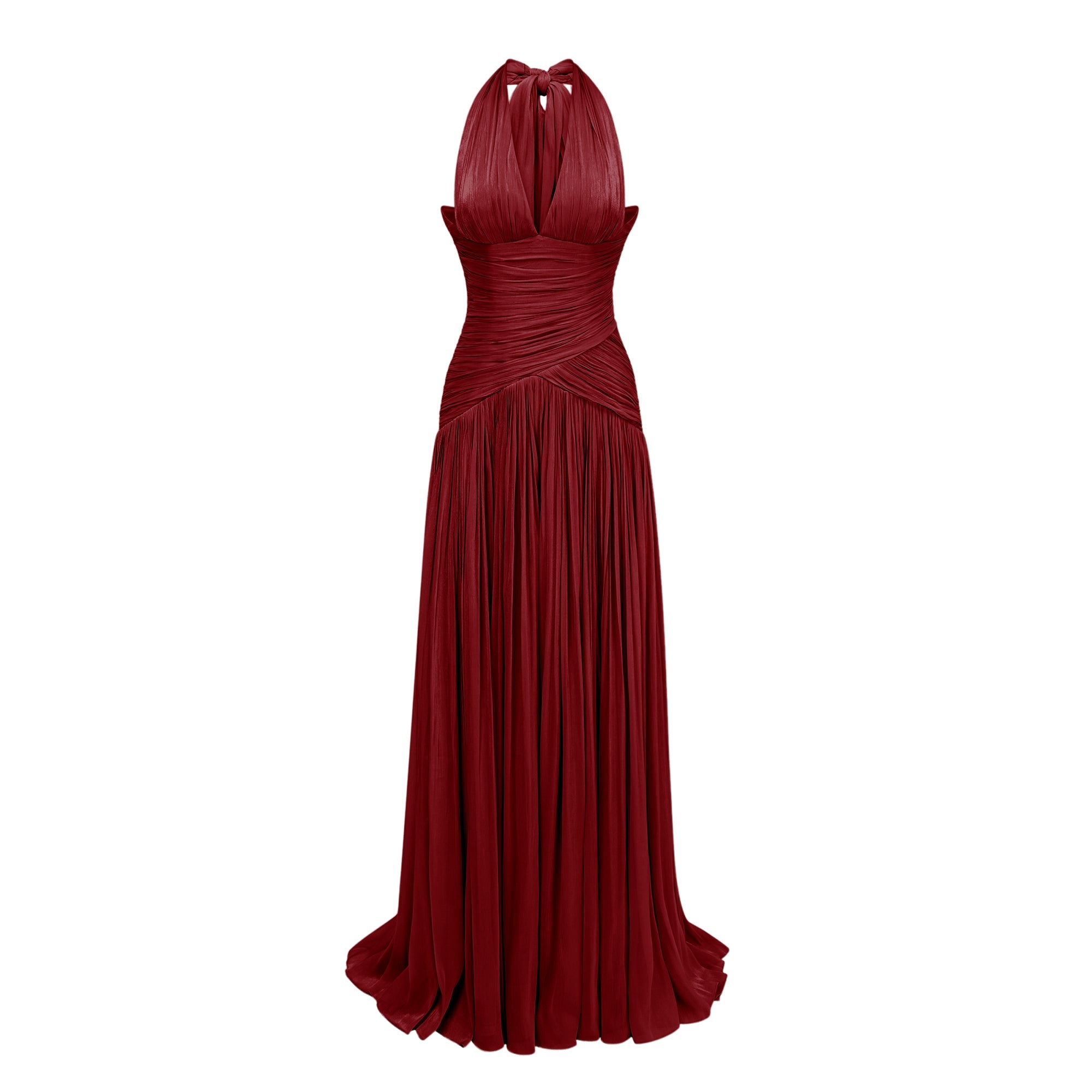 Uranie Red Gathered Maxi Dress (Final Sale-US Only)