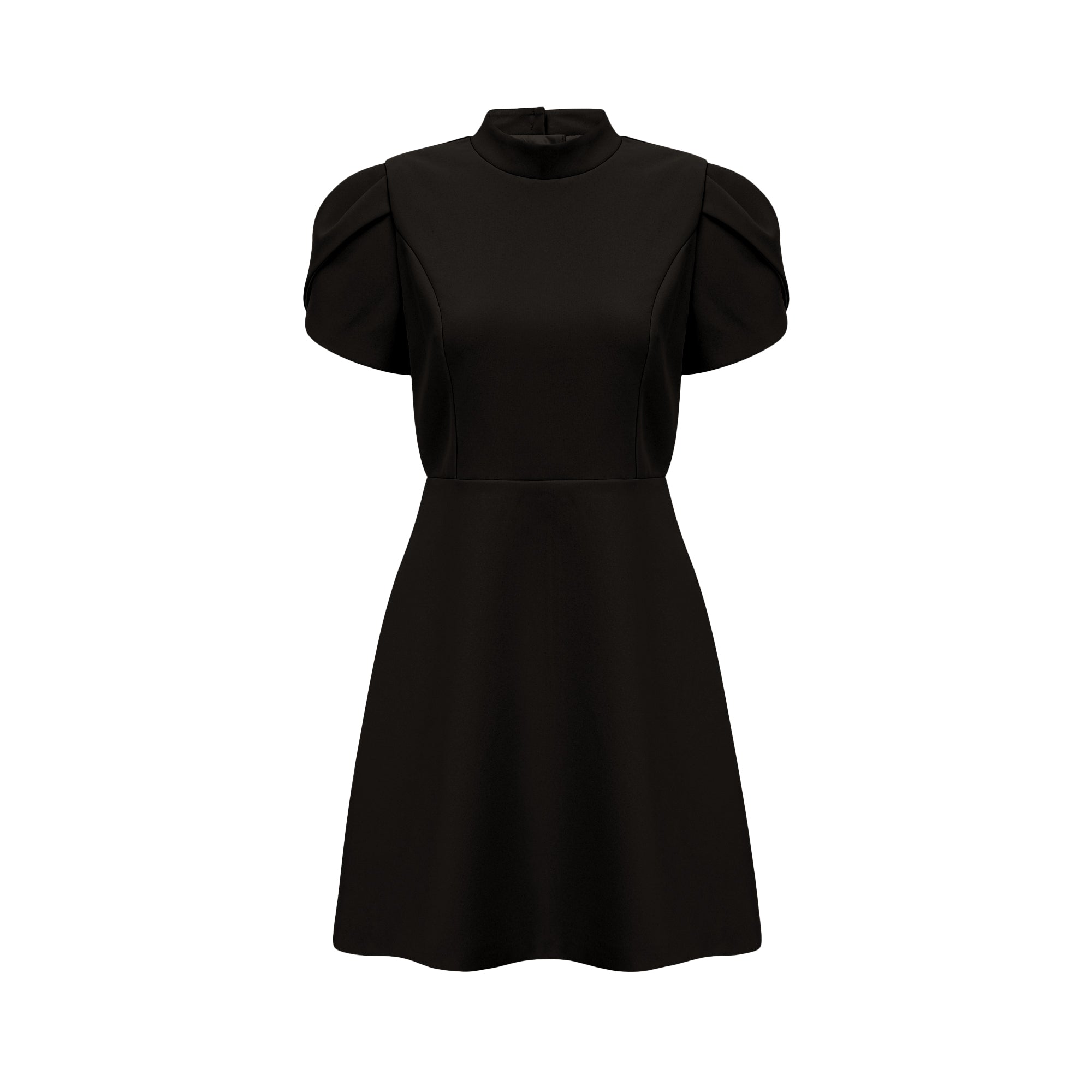 Anna Black Petal-Sleeve Cut-Out Bow Mini Dress (Final Sale)