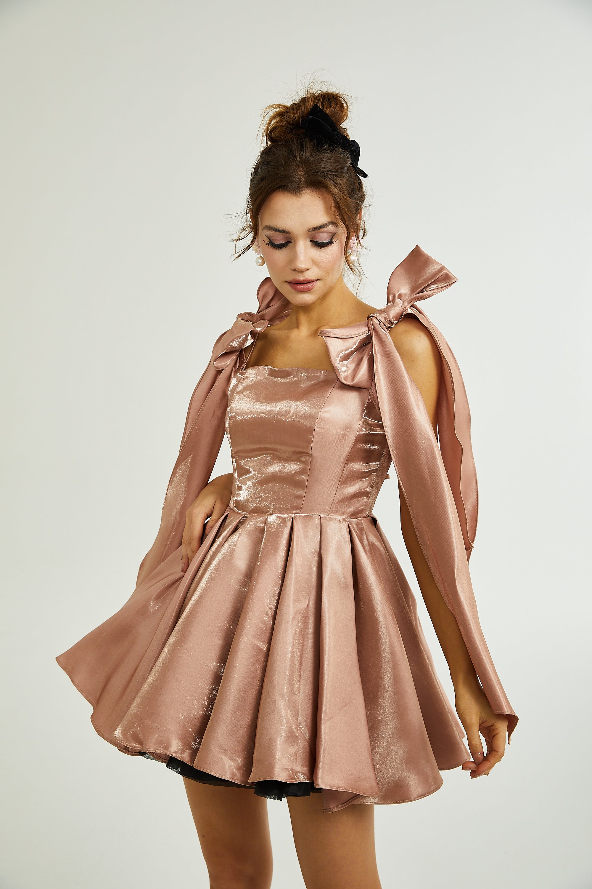 Catiana bow-detail flared dress (Final Sale-US Only)