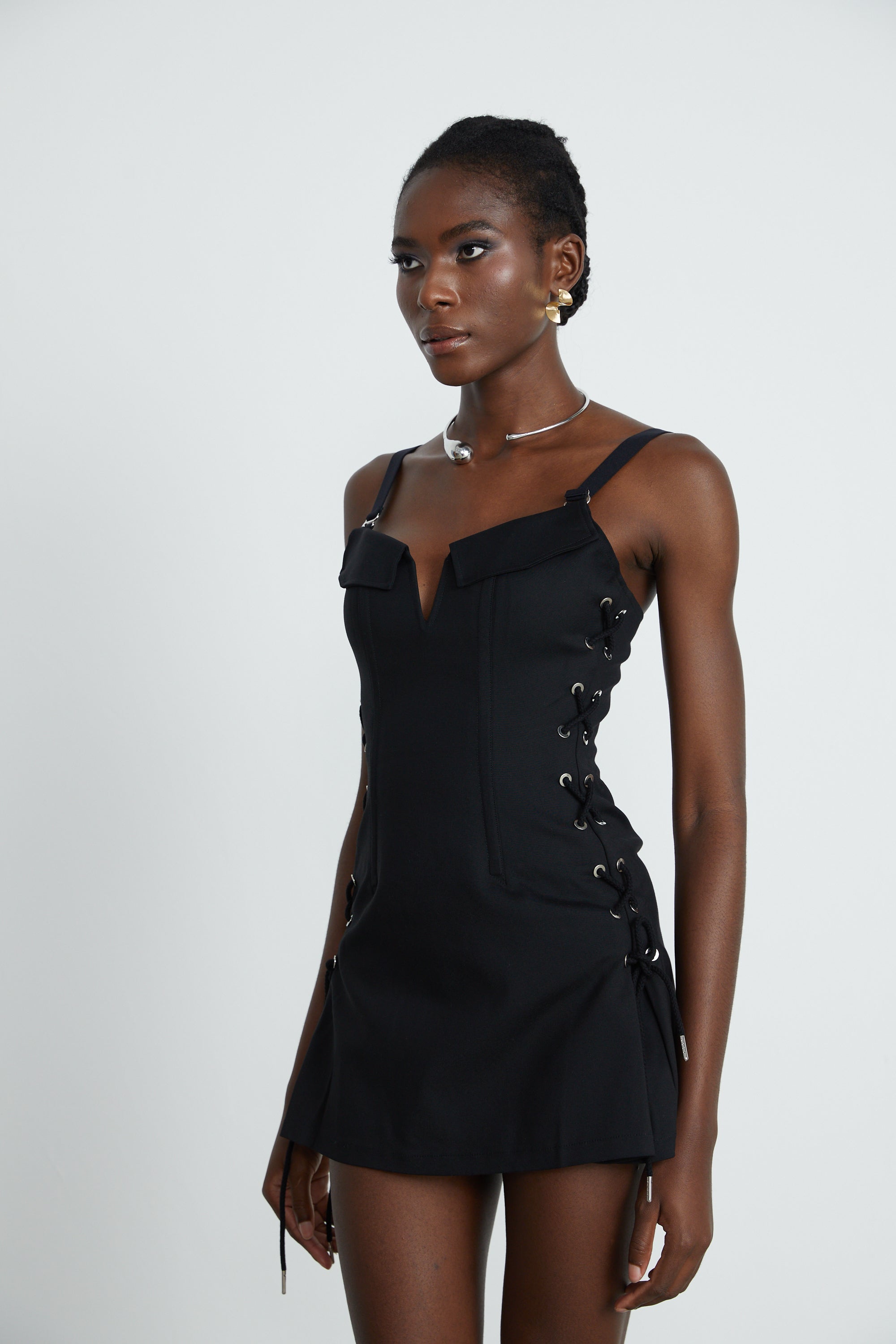 Jaina black hook & eye pocket dress (Final Sale-US Only)