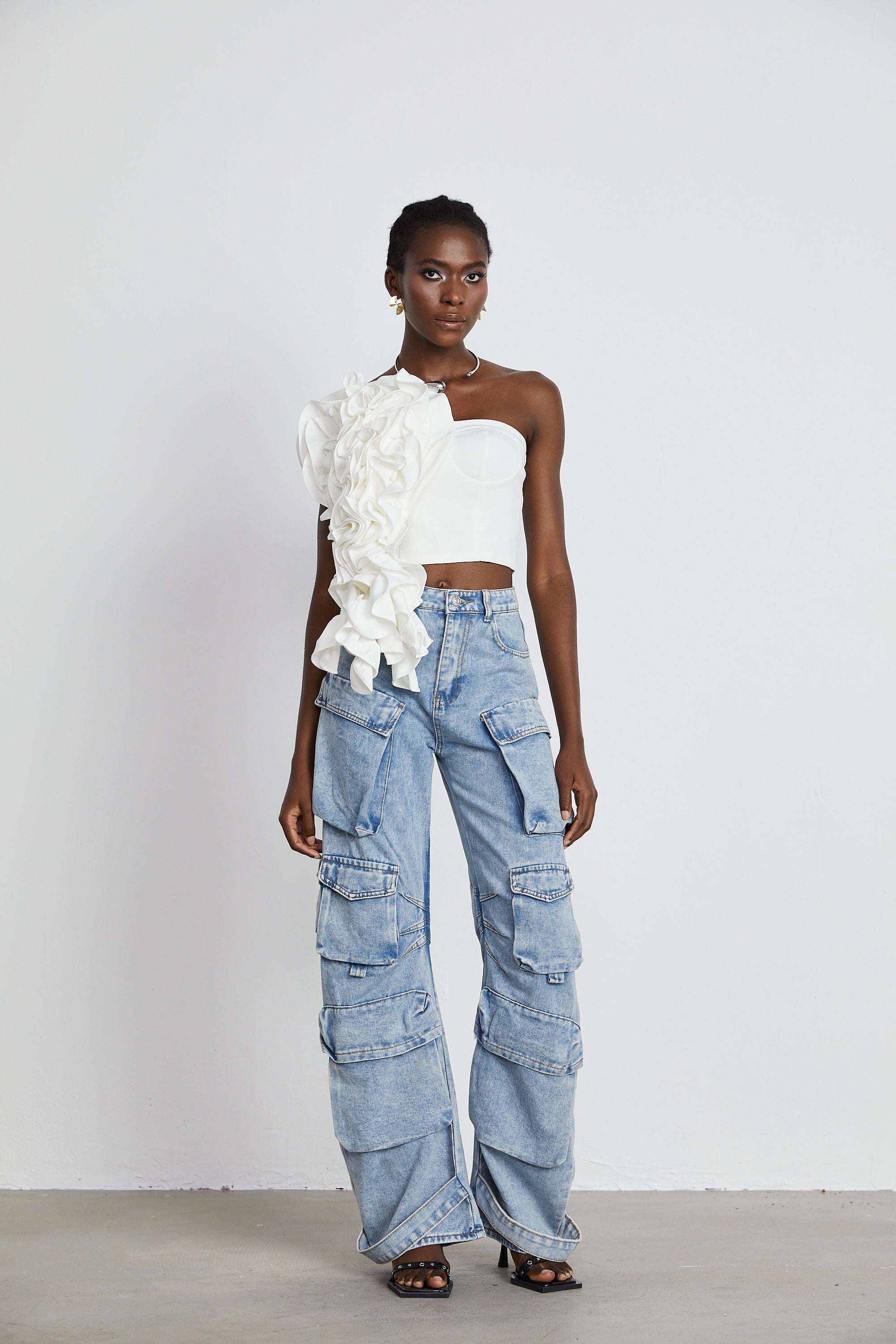Lucie white floral-applique top (Final Sale)