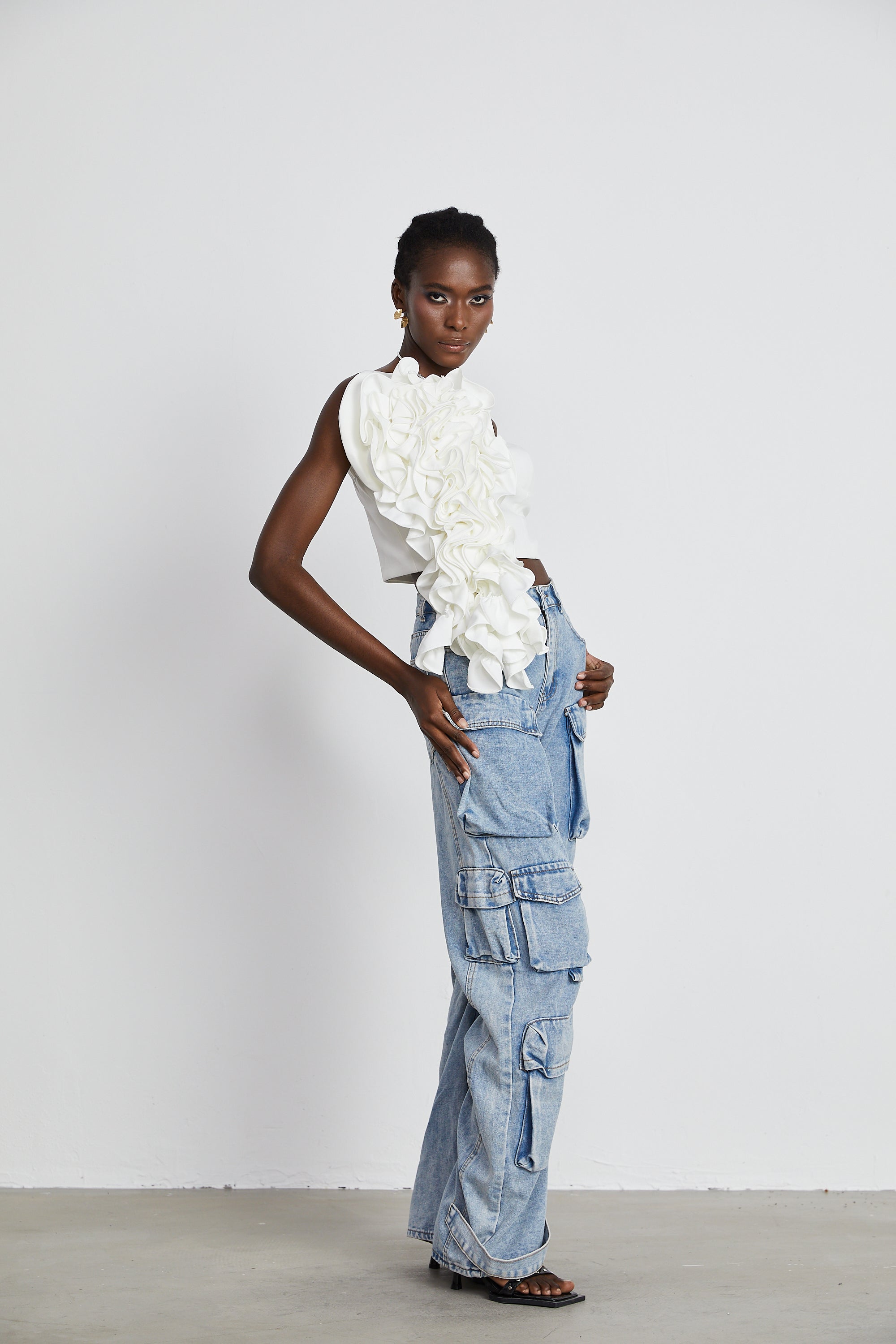 Lucie white floral-applique top (Final Sale)