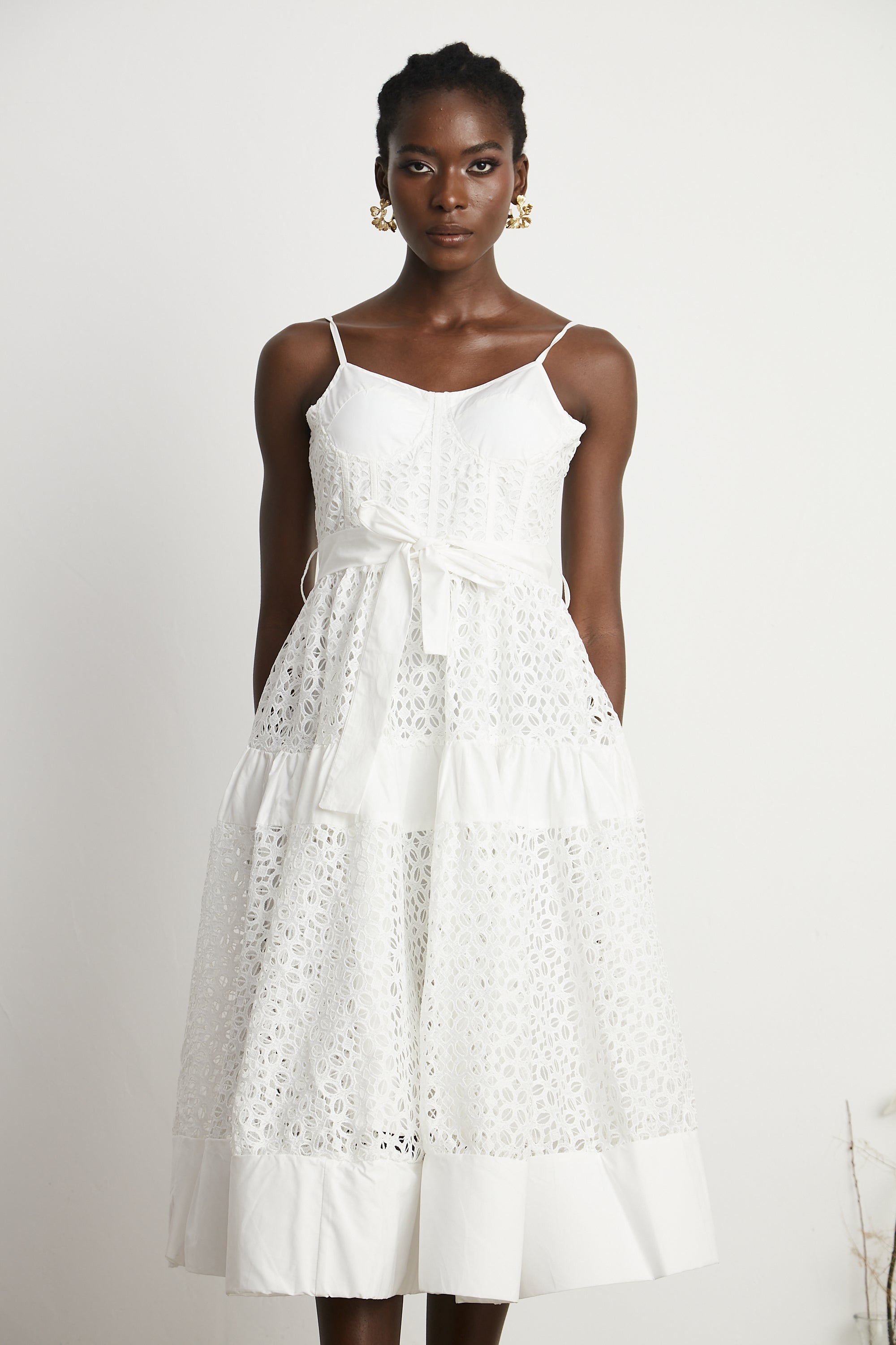 Catriona belted cut-out cotton midi dress (Final Sale-US Only)