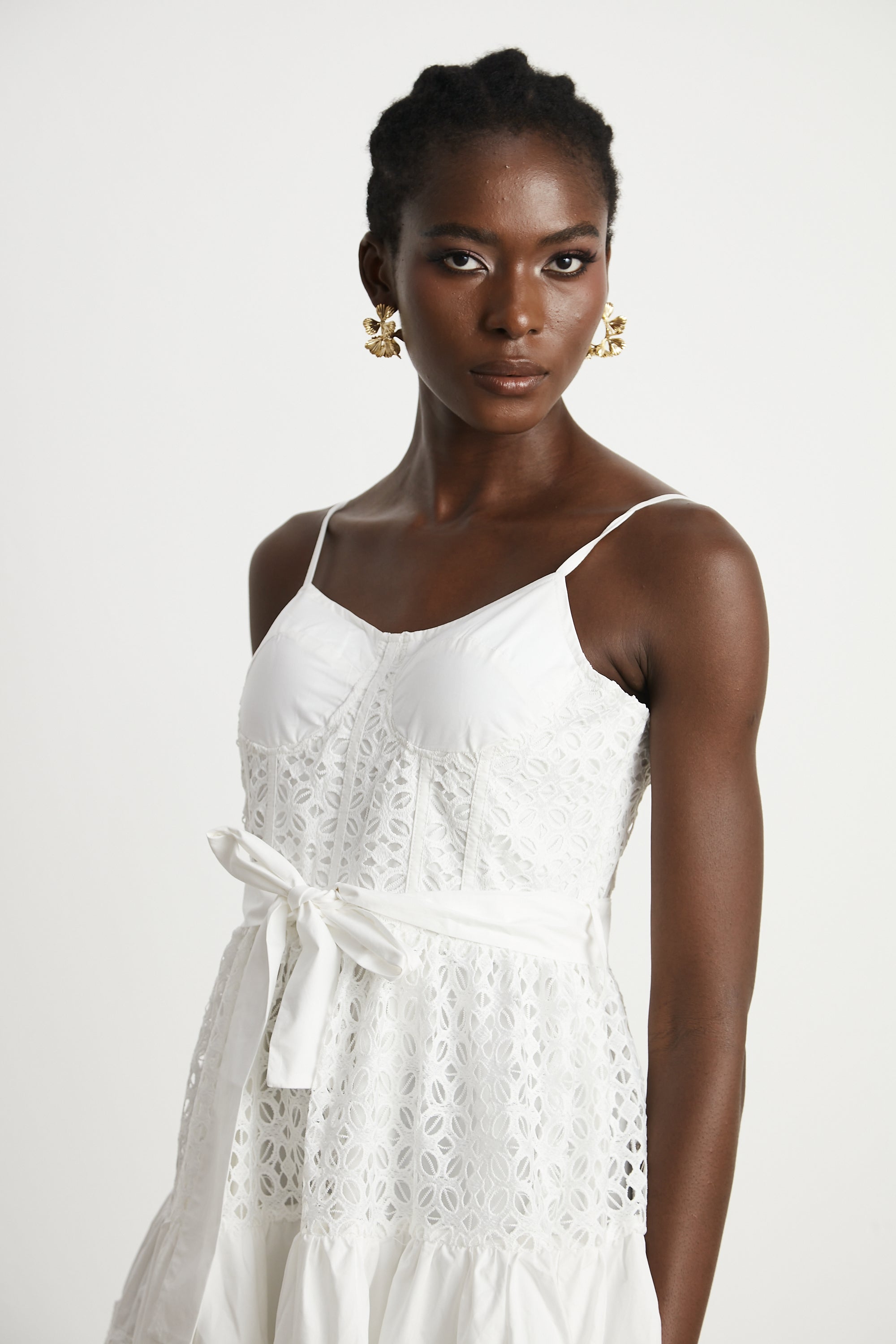 Catriona belted cut-out cotton midi dress (Final Sale-US Only)