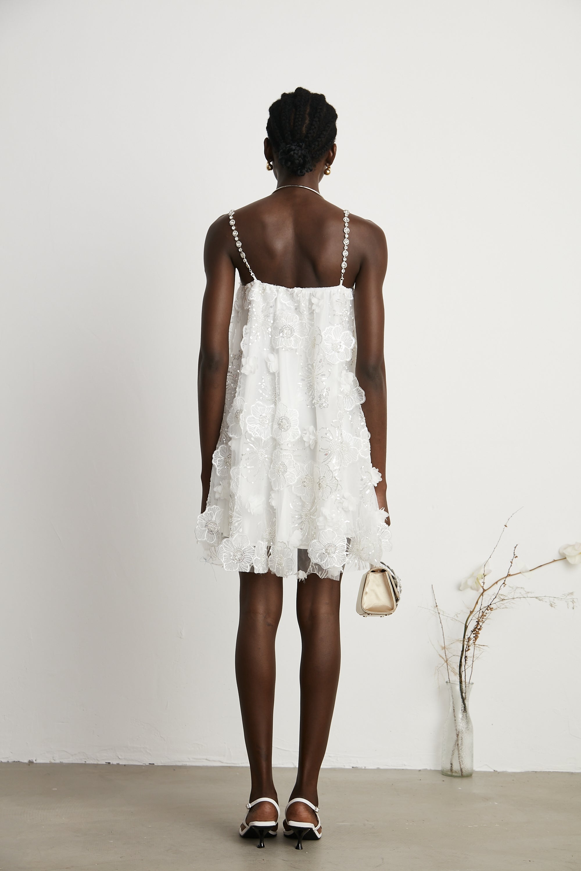 Suzette crystal-embellished floral mini dress (Final Sale-US Only)