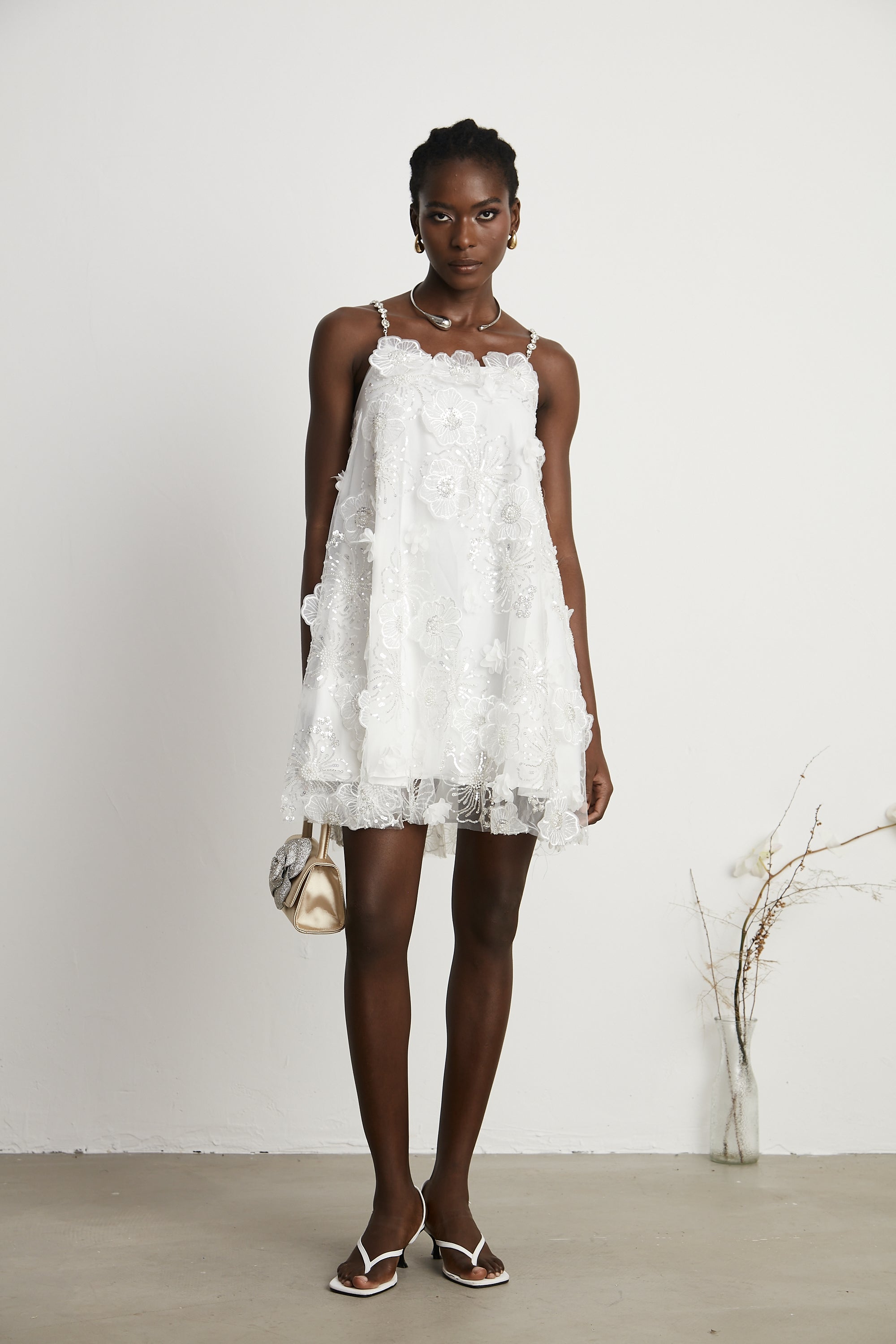 Suzette crystal-embellished floral mini dress (Final Sale-US Only)