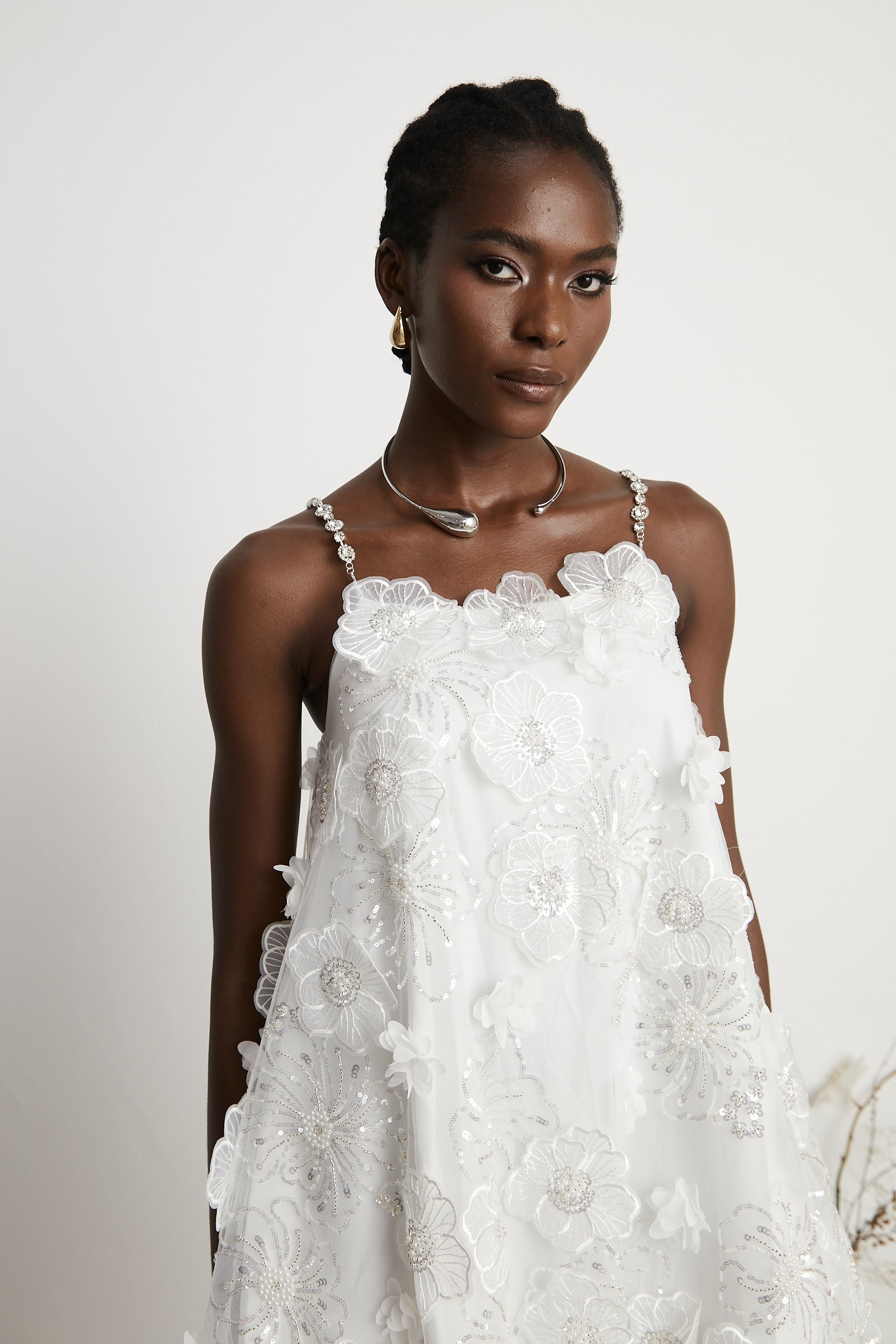 Suzette crystal-embellished floral mini dress (Final Sale-US Only)