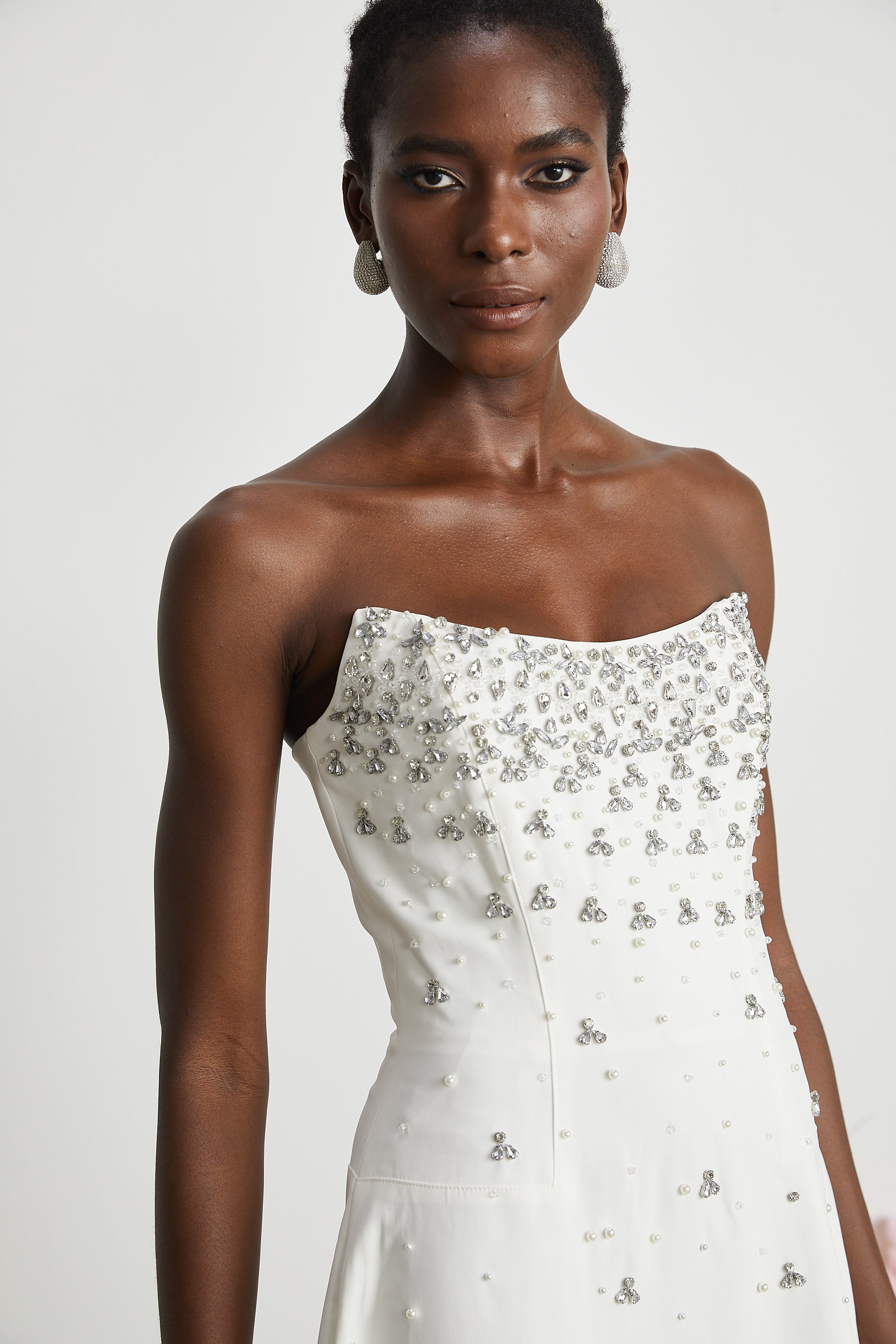 Melisande White Embellished Maxi Dress