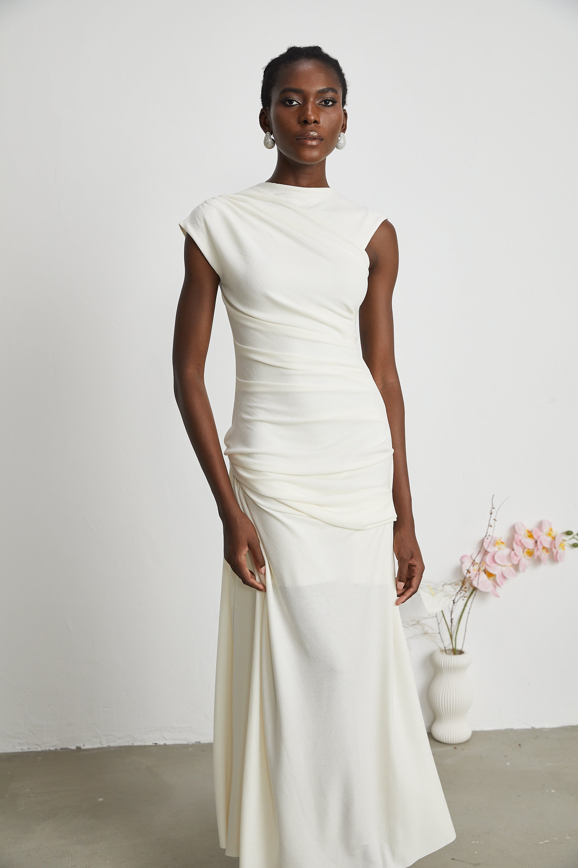 Lanetta jersey-knit draped maxi dress (Final Sale)