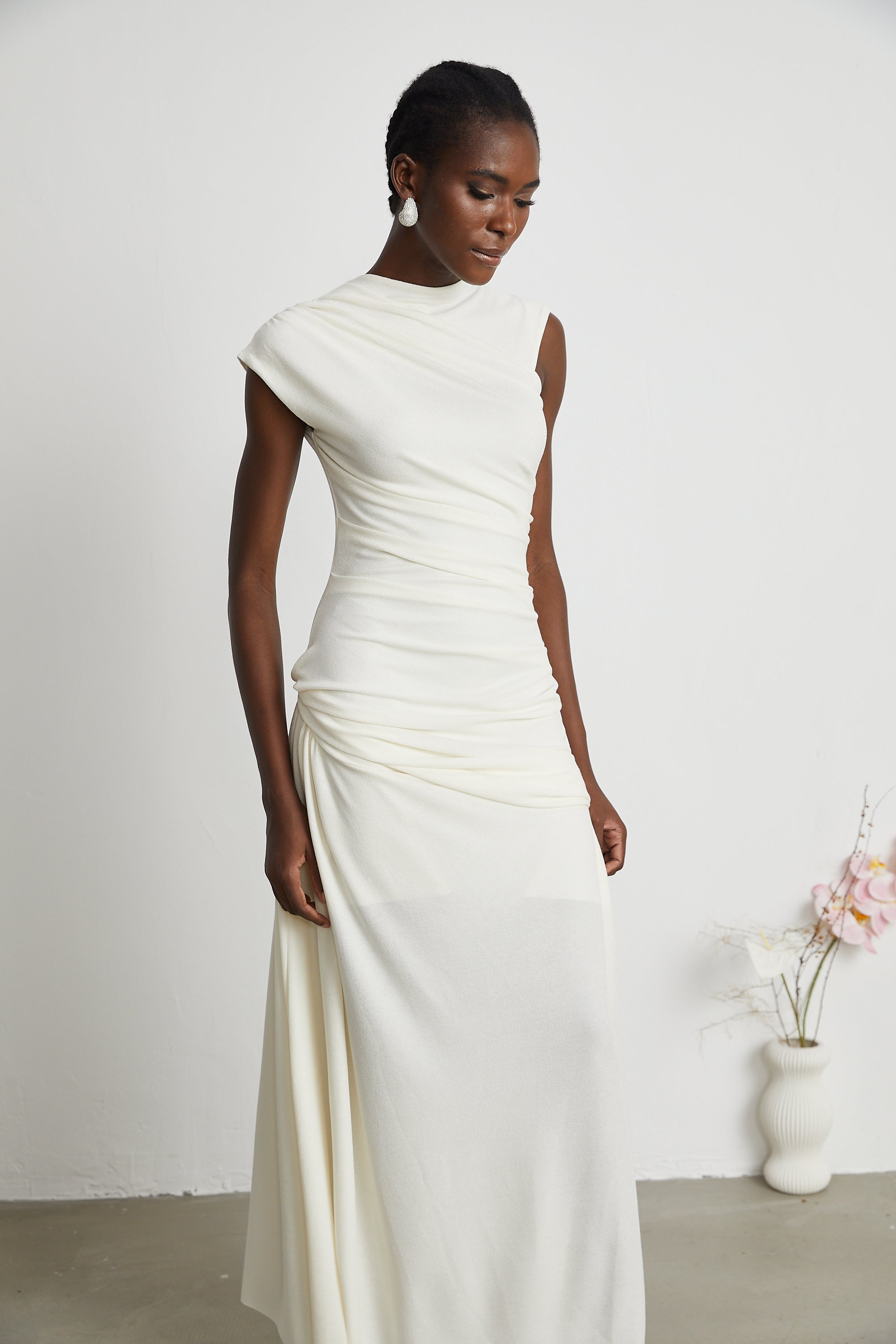Lanetta jersey-knit draped maxi dress (Final Sale)