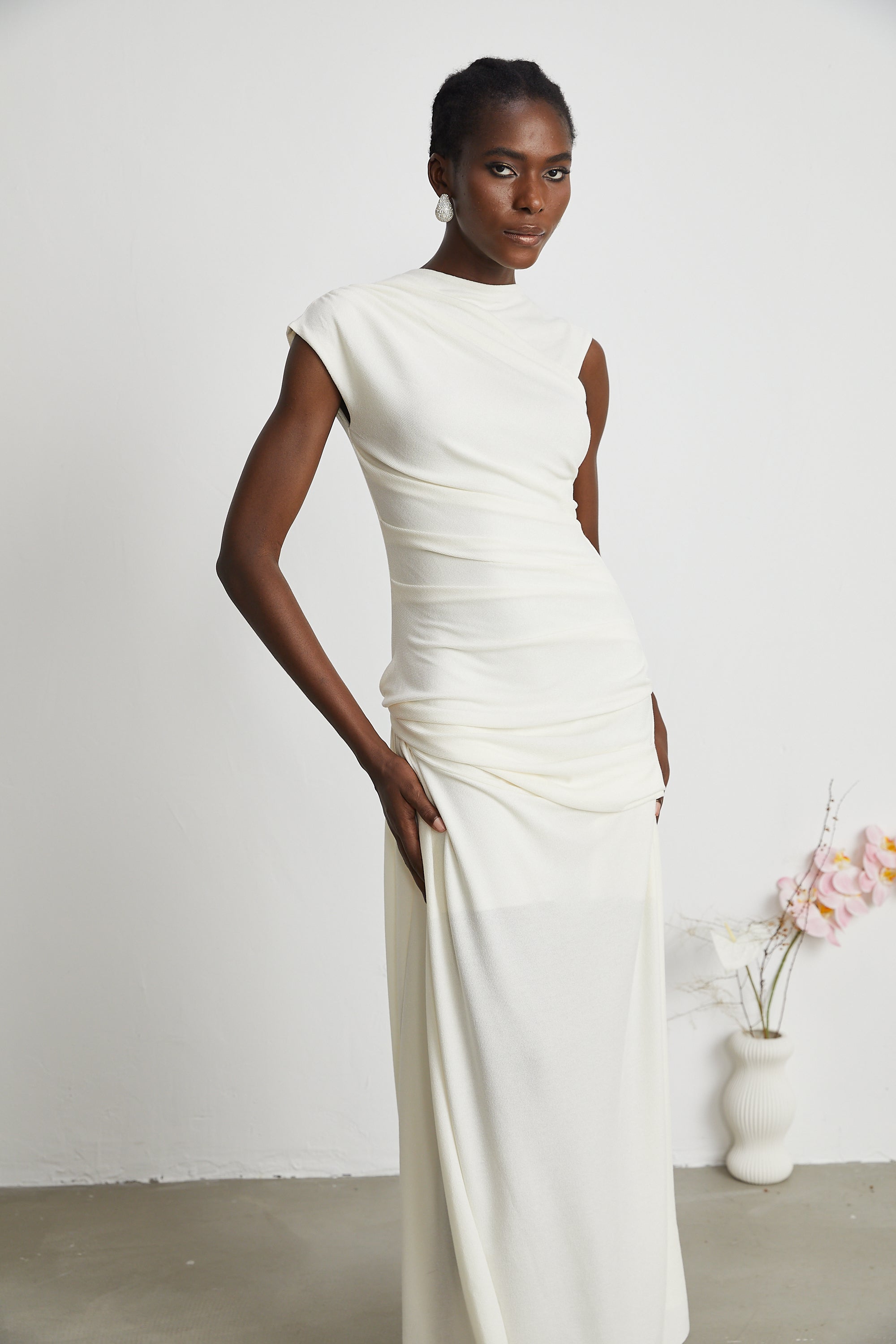 Lanetta jersey-knit draped maxi dress (Final Sale)