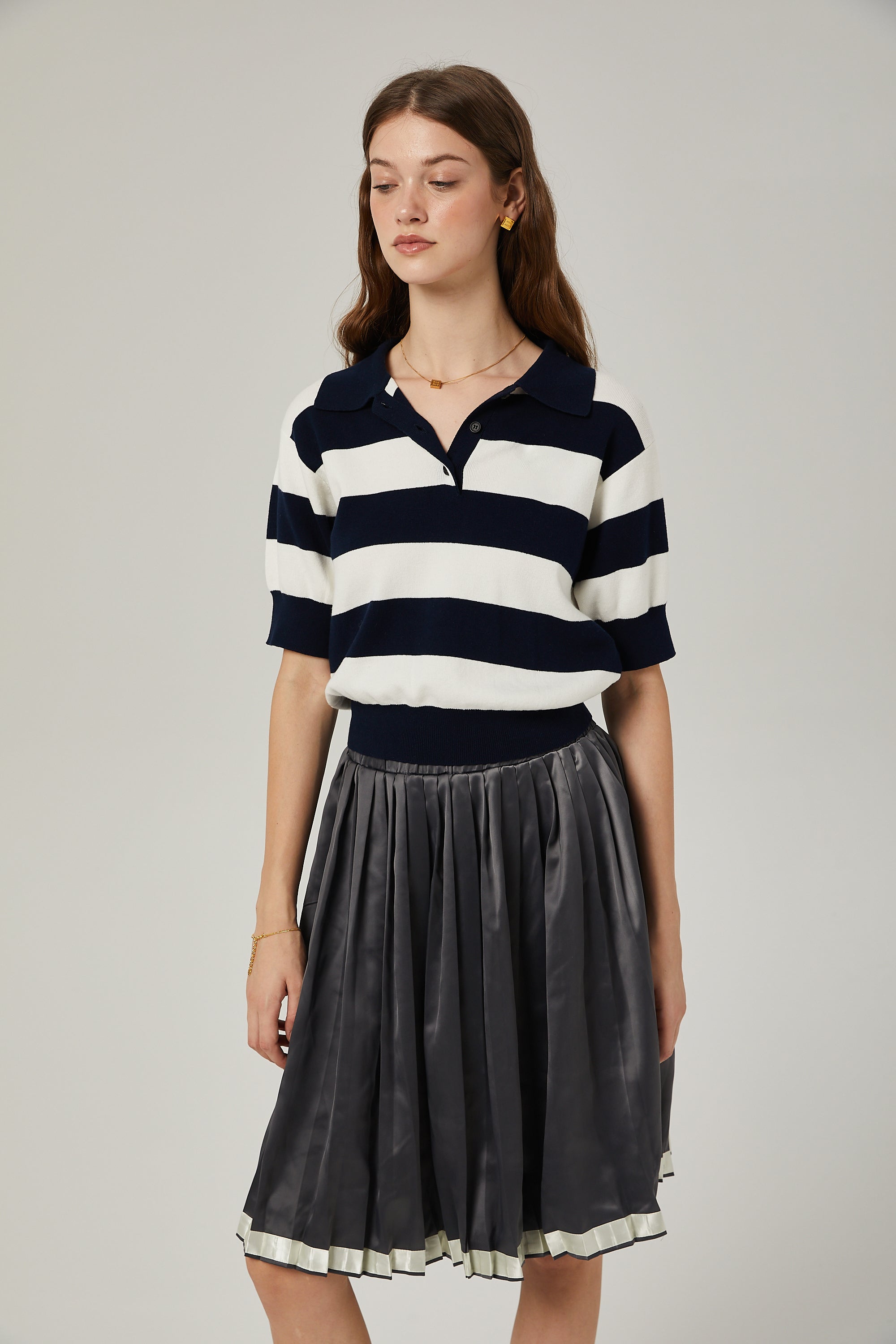 Rosalie color-blocked pleated skirt (Final Sale)