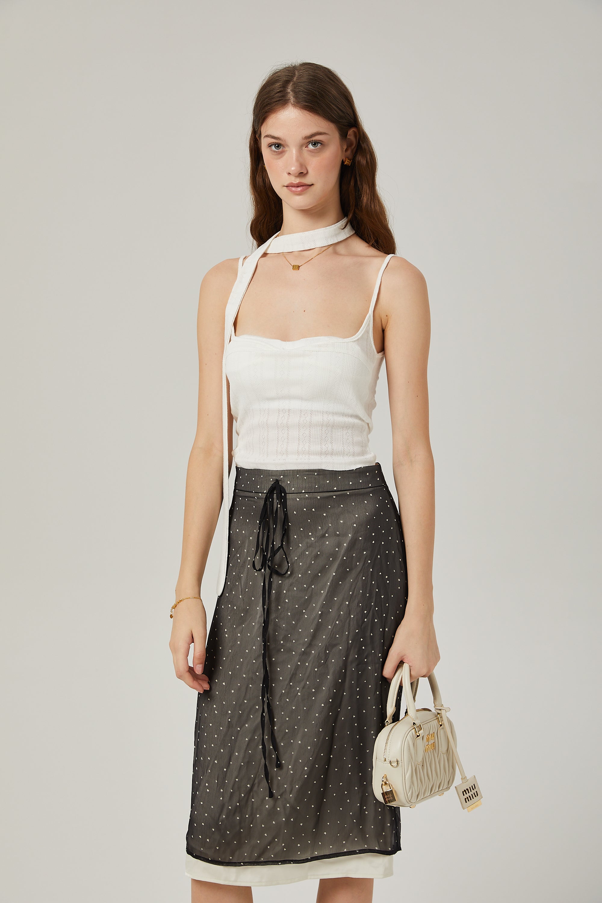 Gisèle tie-waisted polka-dot print skirt (Final Sale)