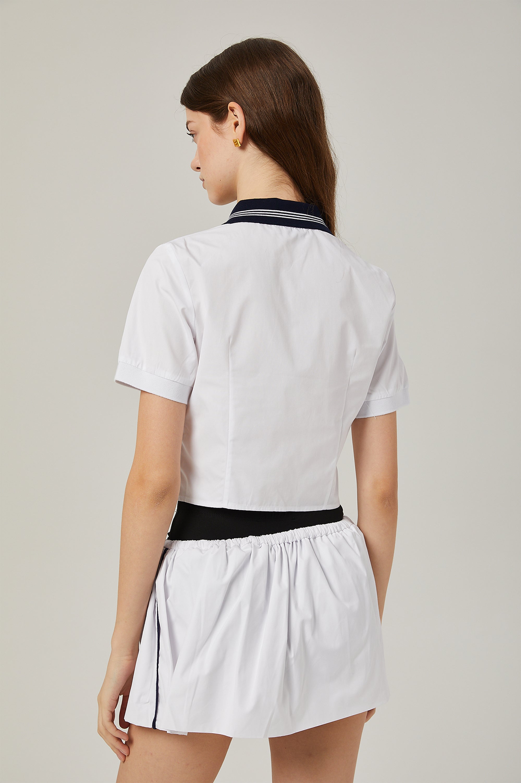 Sandrine color-block shirt & skirt matching set (Final Sale)