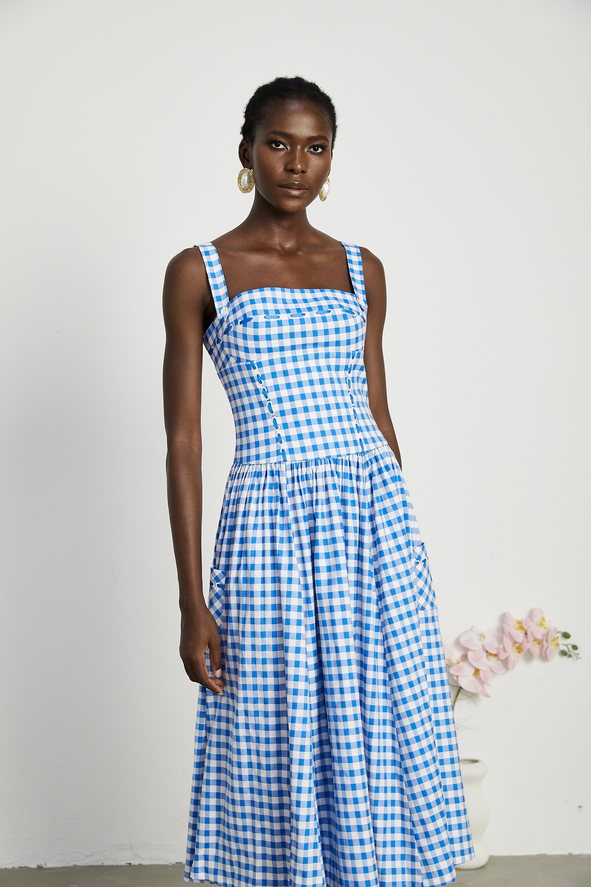Diane gingham midi dress (Final Sale-US Only)