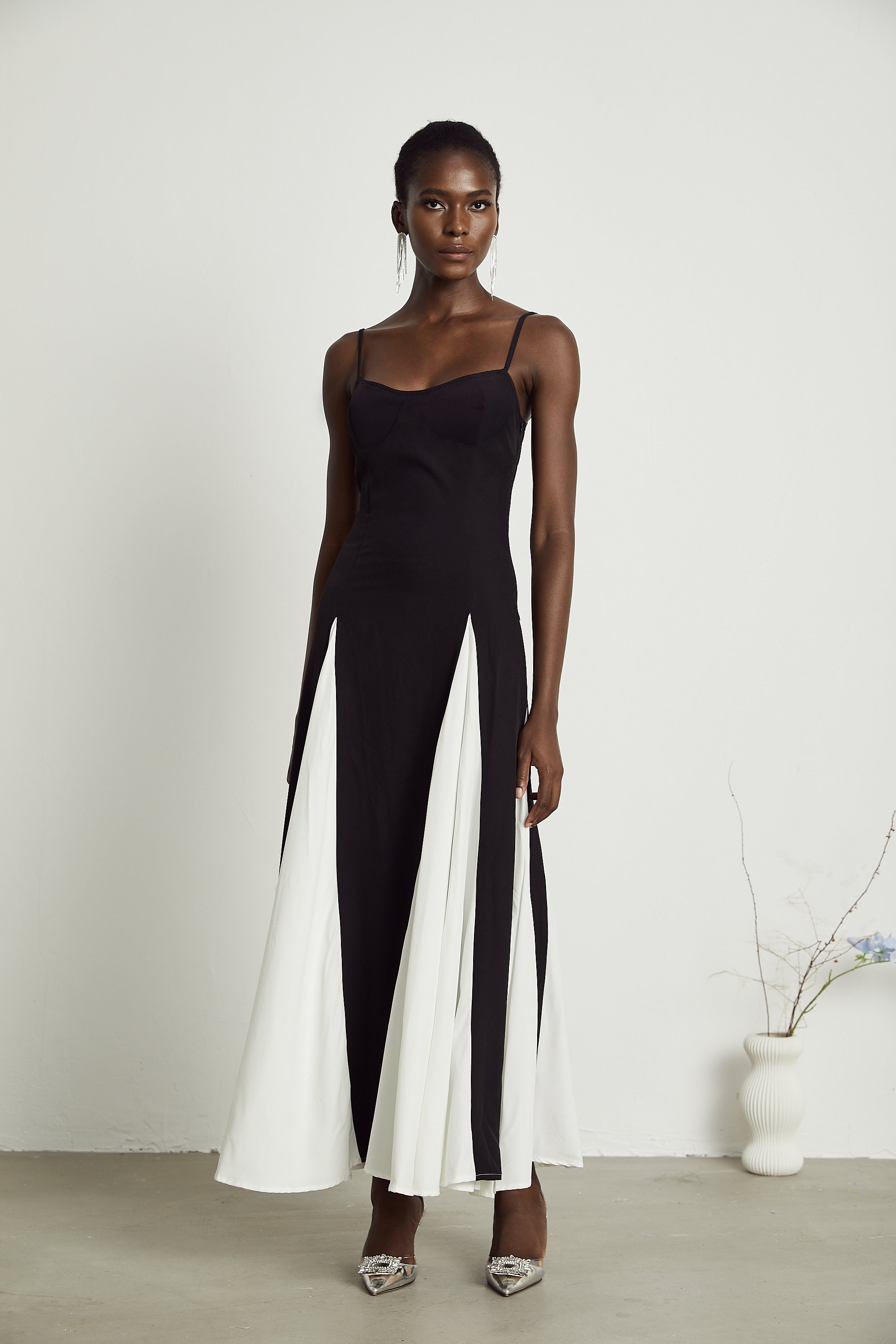 Sofie Two Tone Pleated Maxi Dress (Final Sale-US Only)