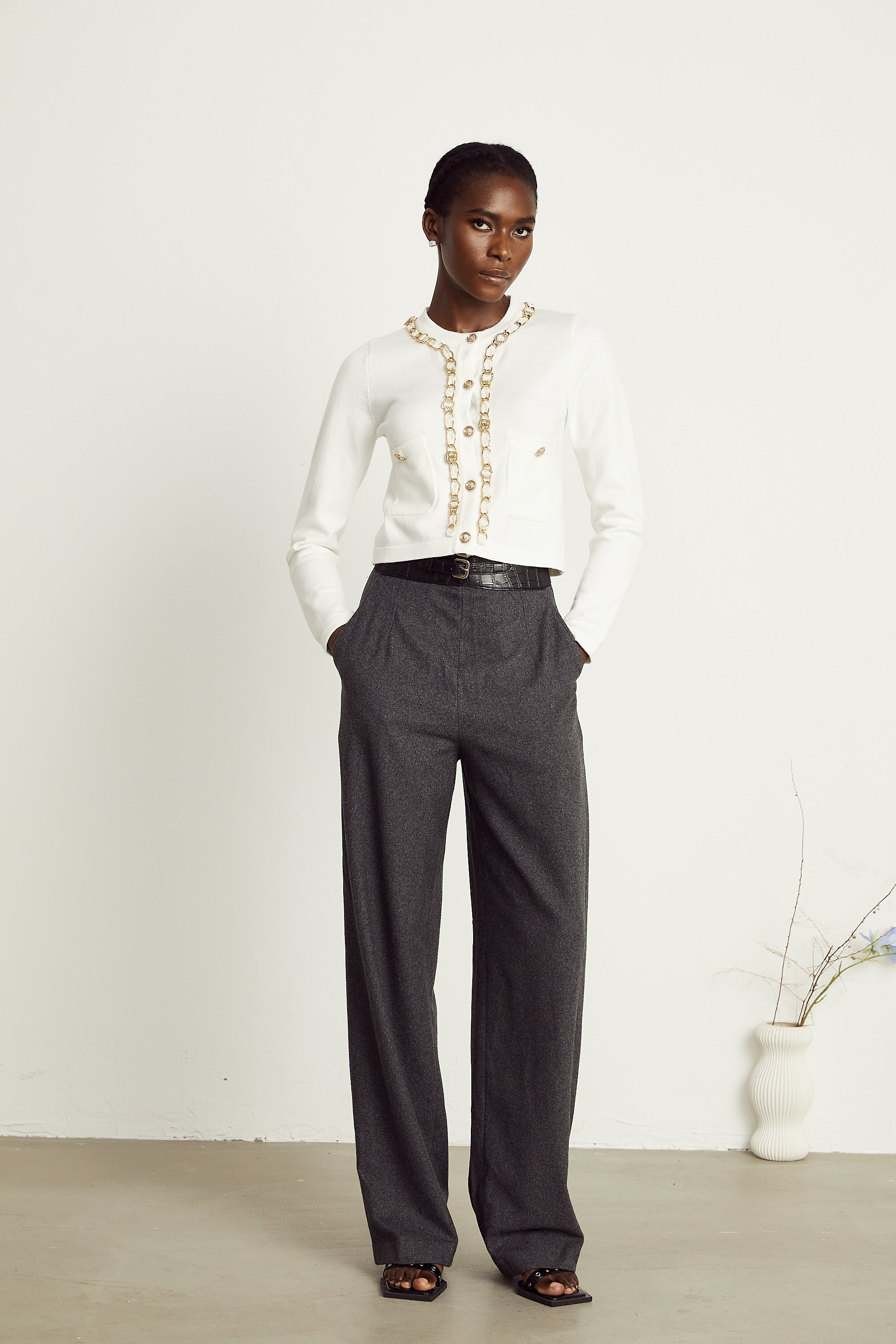 Karine chain-link knitted cardigan (Final Sale-US Only)