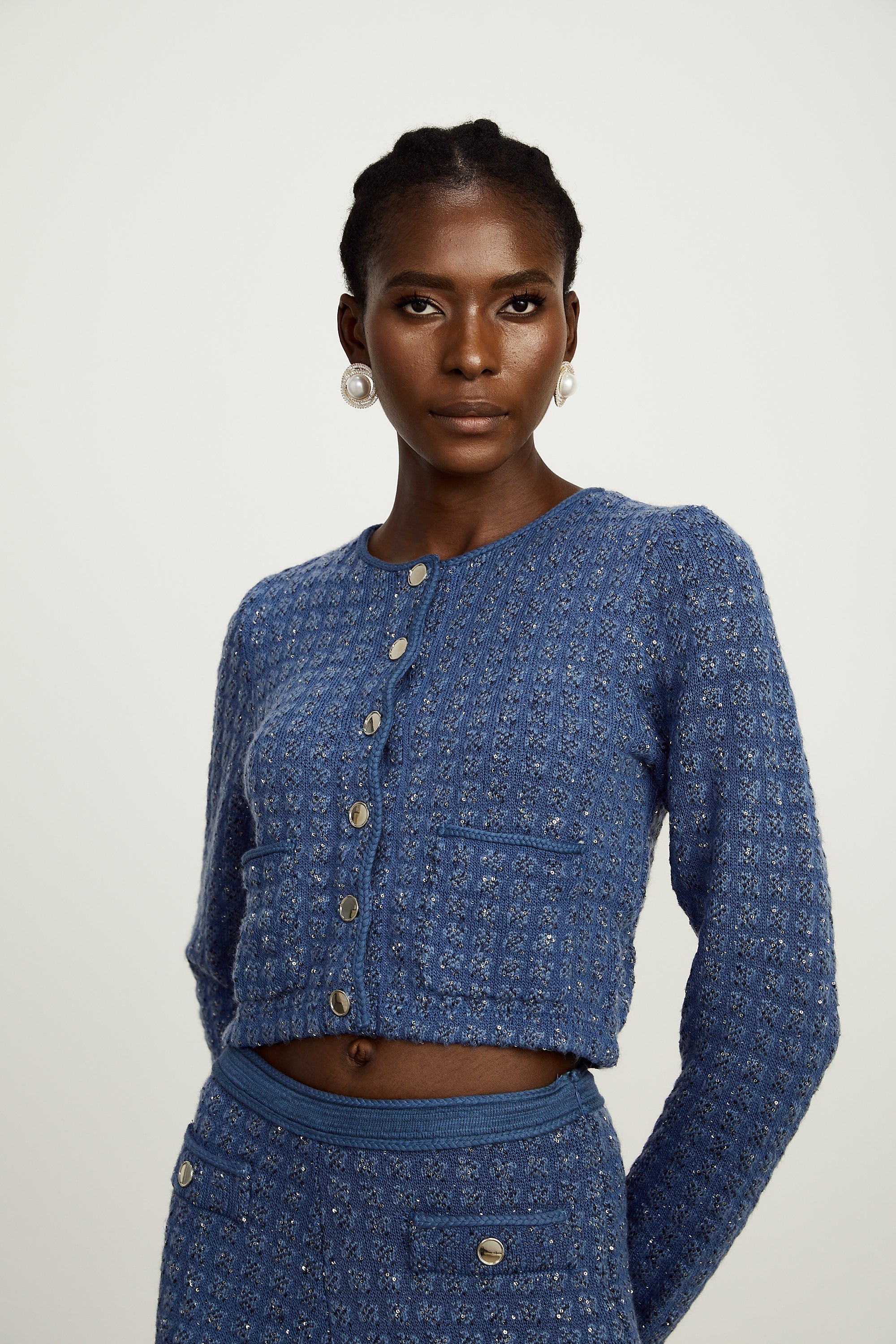 Ghislaine sequin-embellished jacket & trousers matching set (Final Sale)