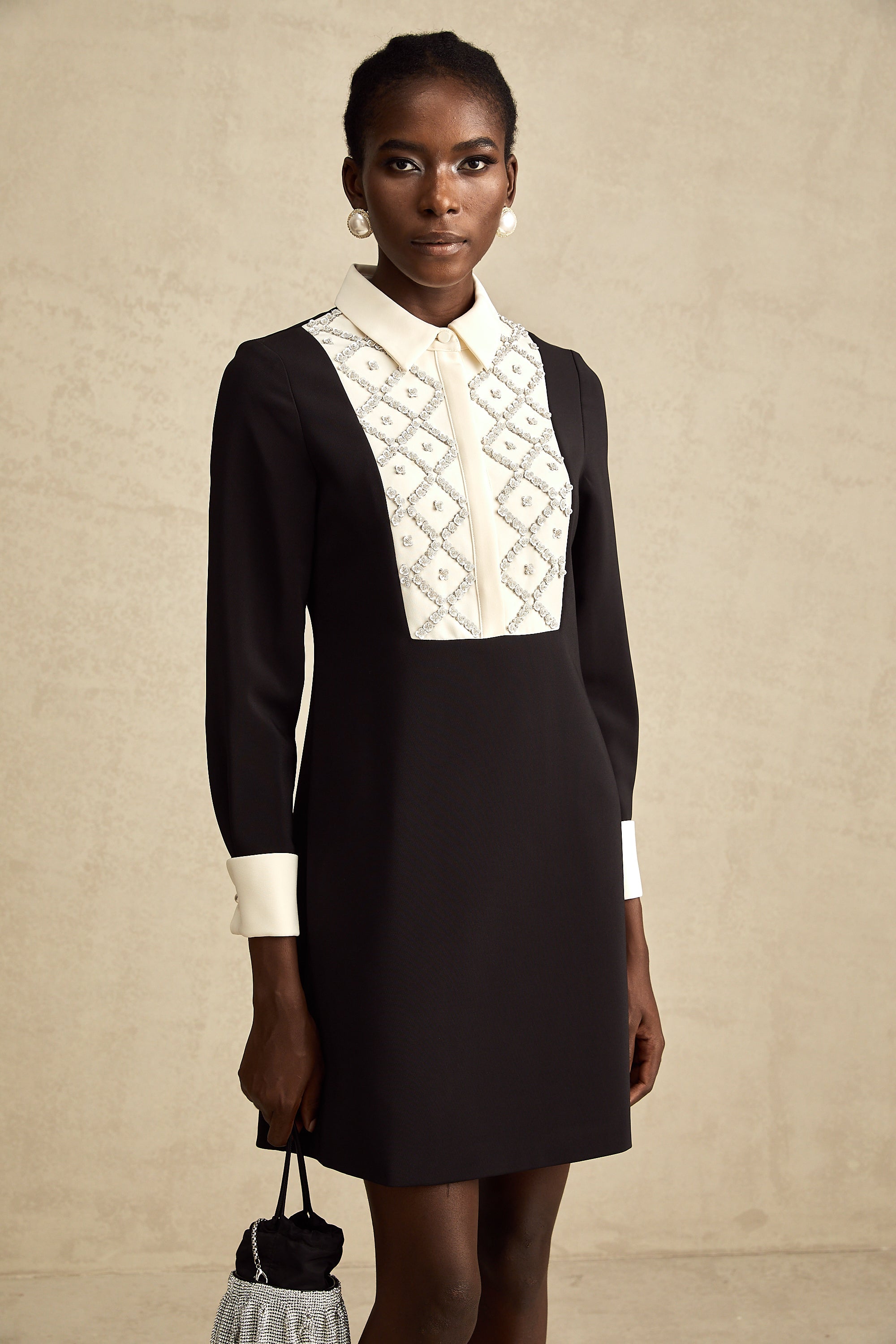Esmée Two Tone Embellished Mini Dress (Final Sale)