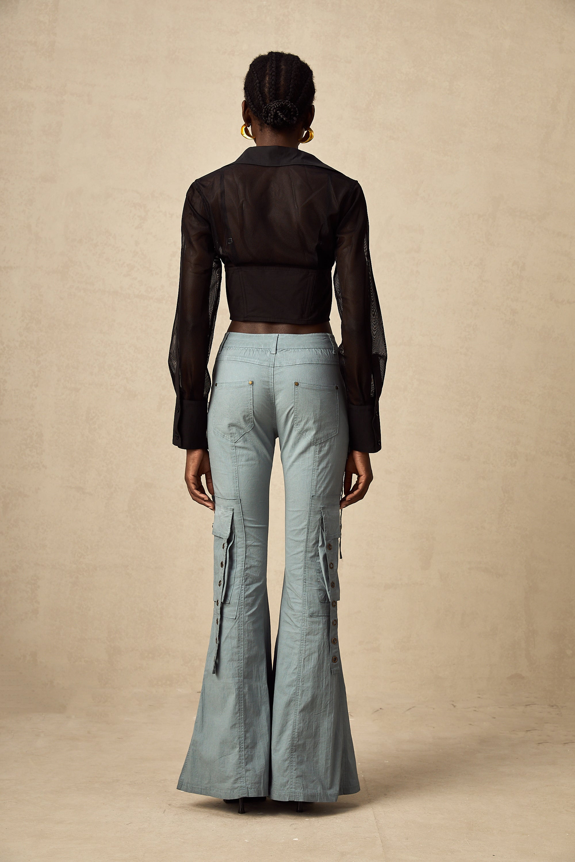 Mila belt-loop flared cargo trousers (Final Sale)
