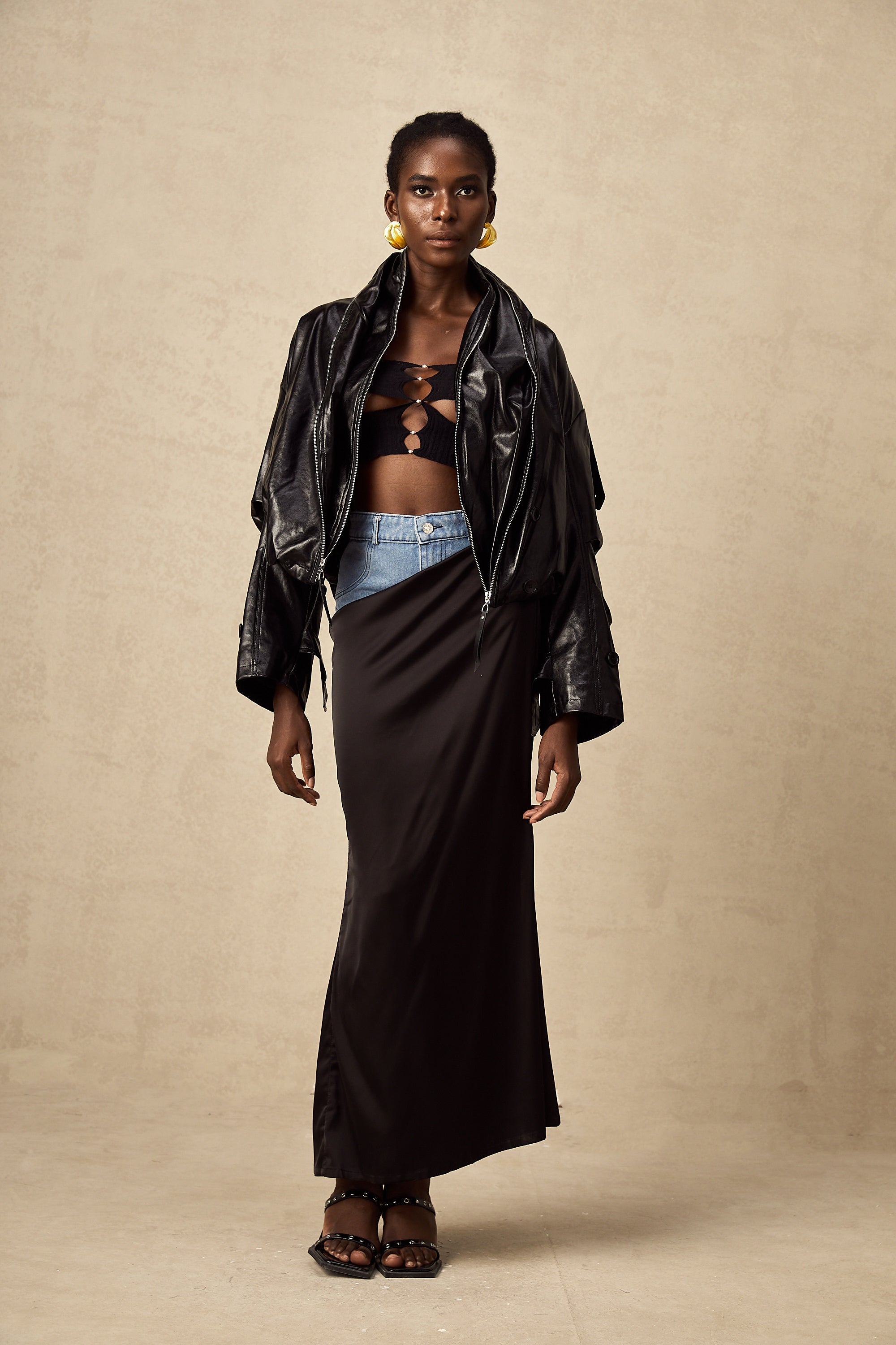 Virginie quilted cropped leather jacket (Final Sale)