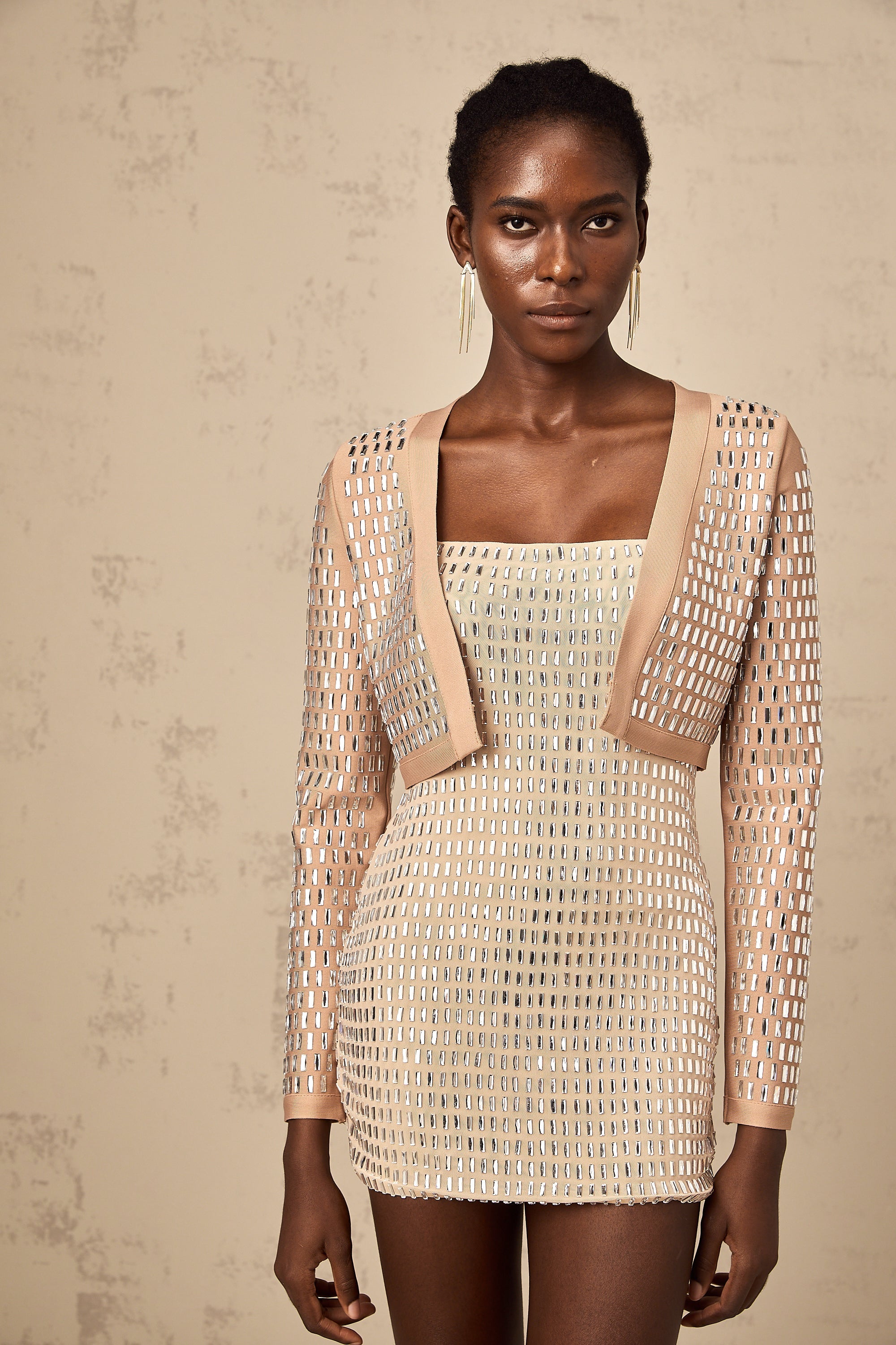 Ubalda stud-embellished cropped jacket (Final Sale)