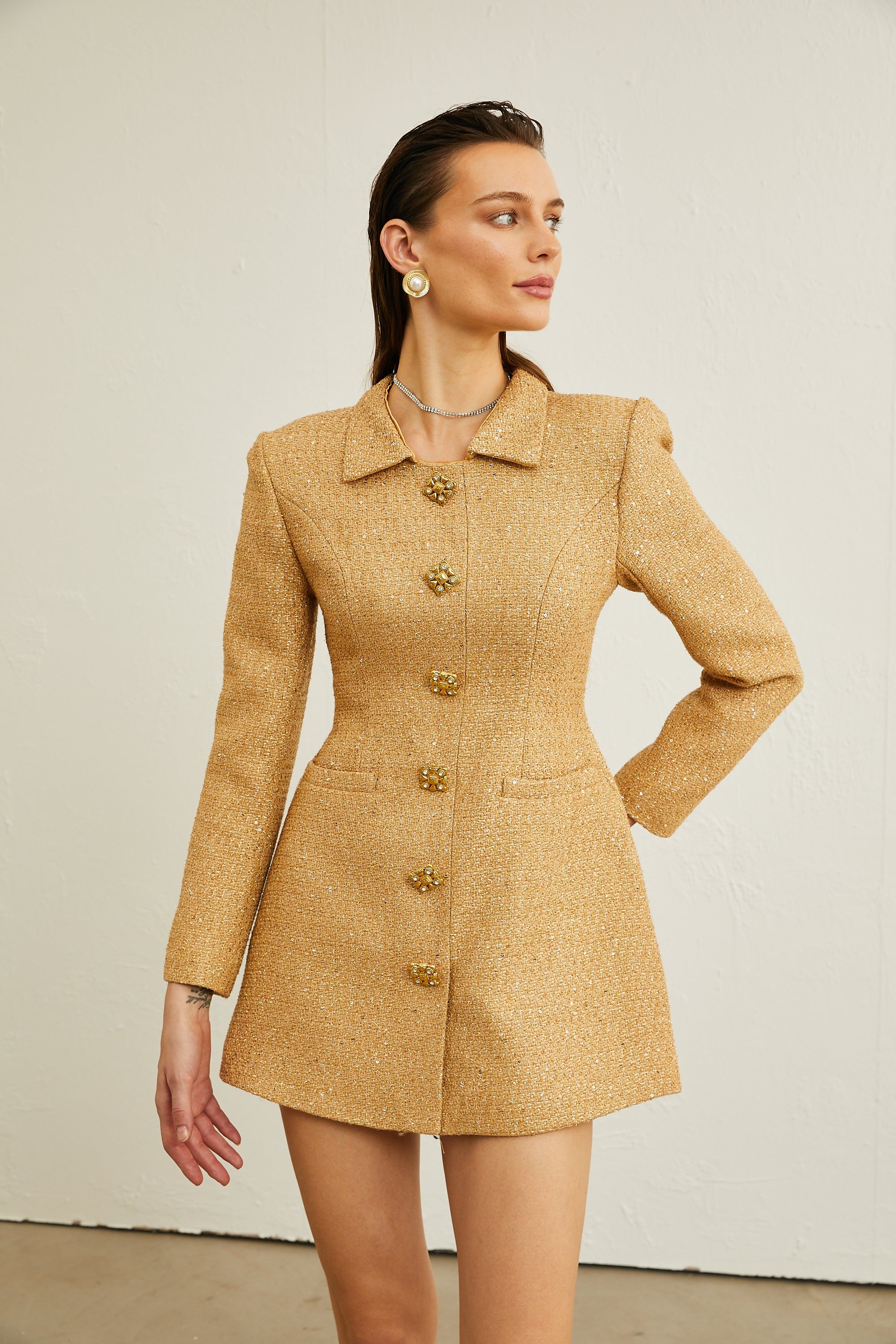 Morgane tweed long-sleeve mini dress (Final Sale-US Only)