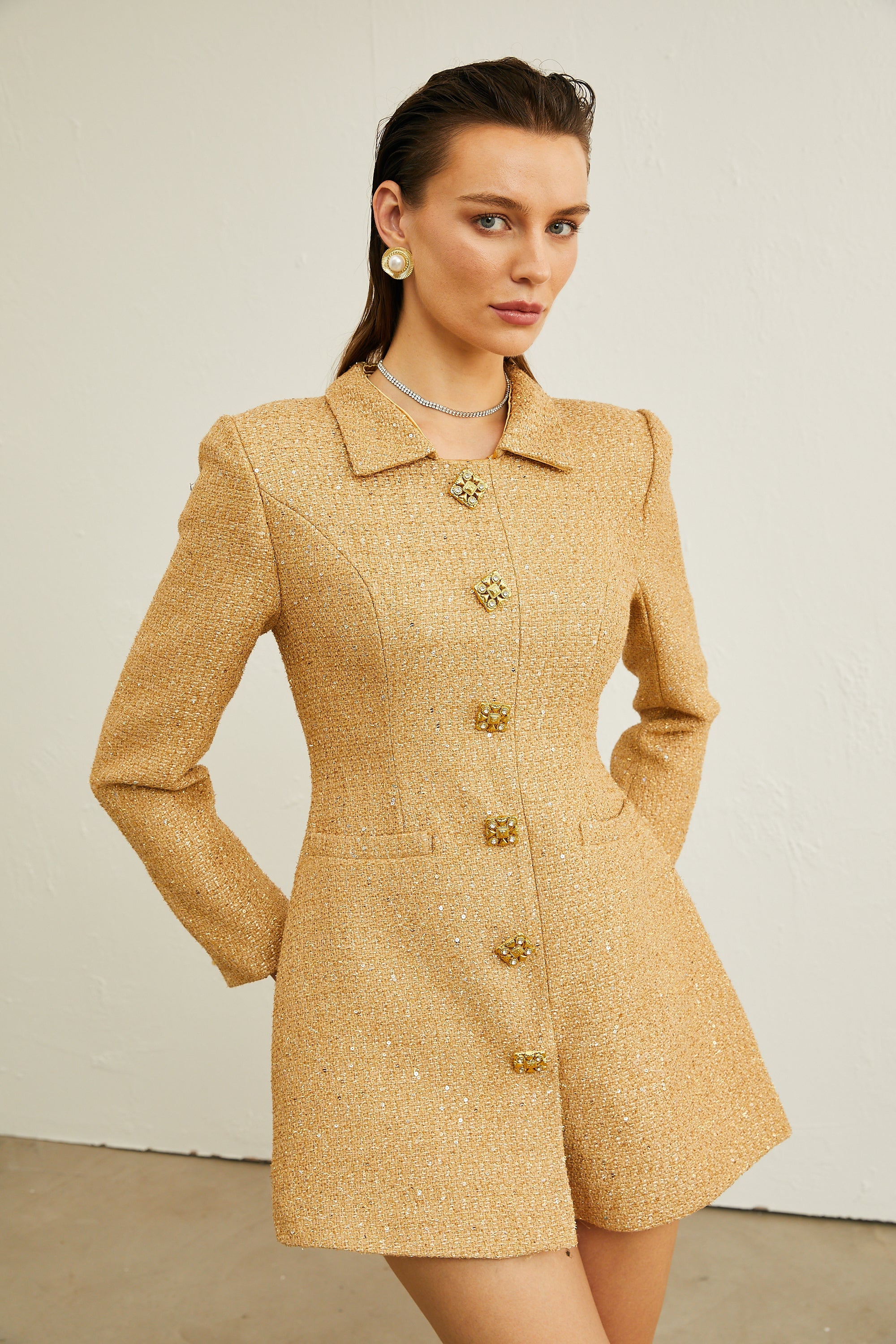 Morgane tweed long-sleeve mini dress (Final Sale-US Only)