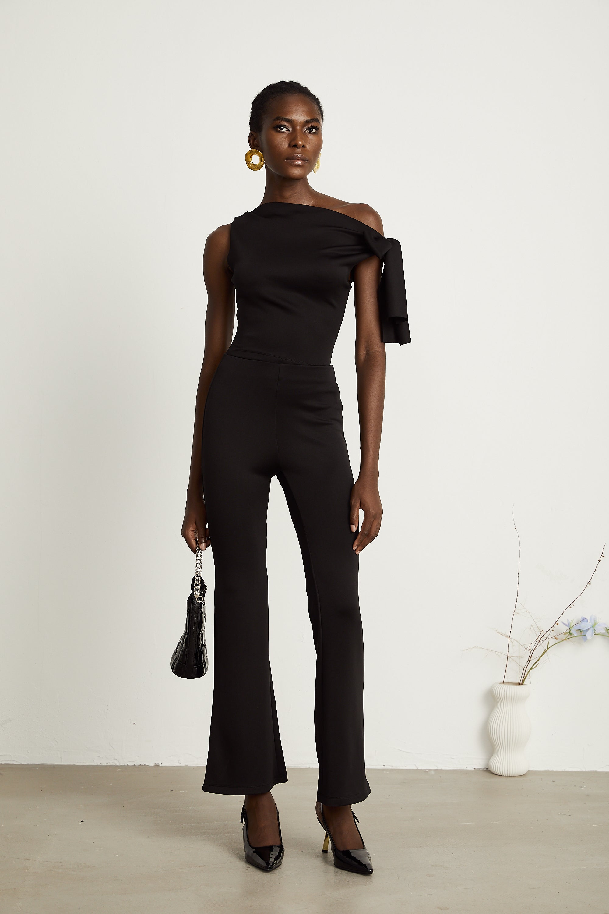 Clotilde black knitted top & trousers matching set (Final Sale-US Only)
