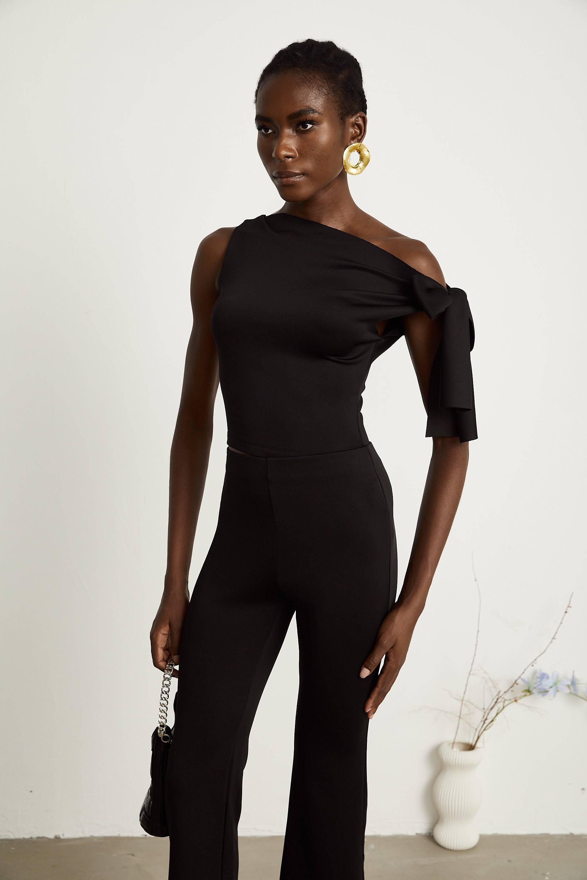 Clotilde black knitted top & trousers matching set (Final Sale-US Only)