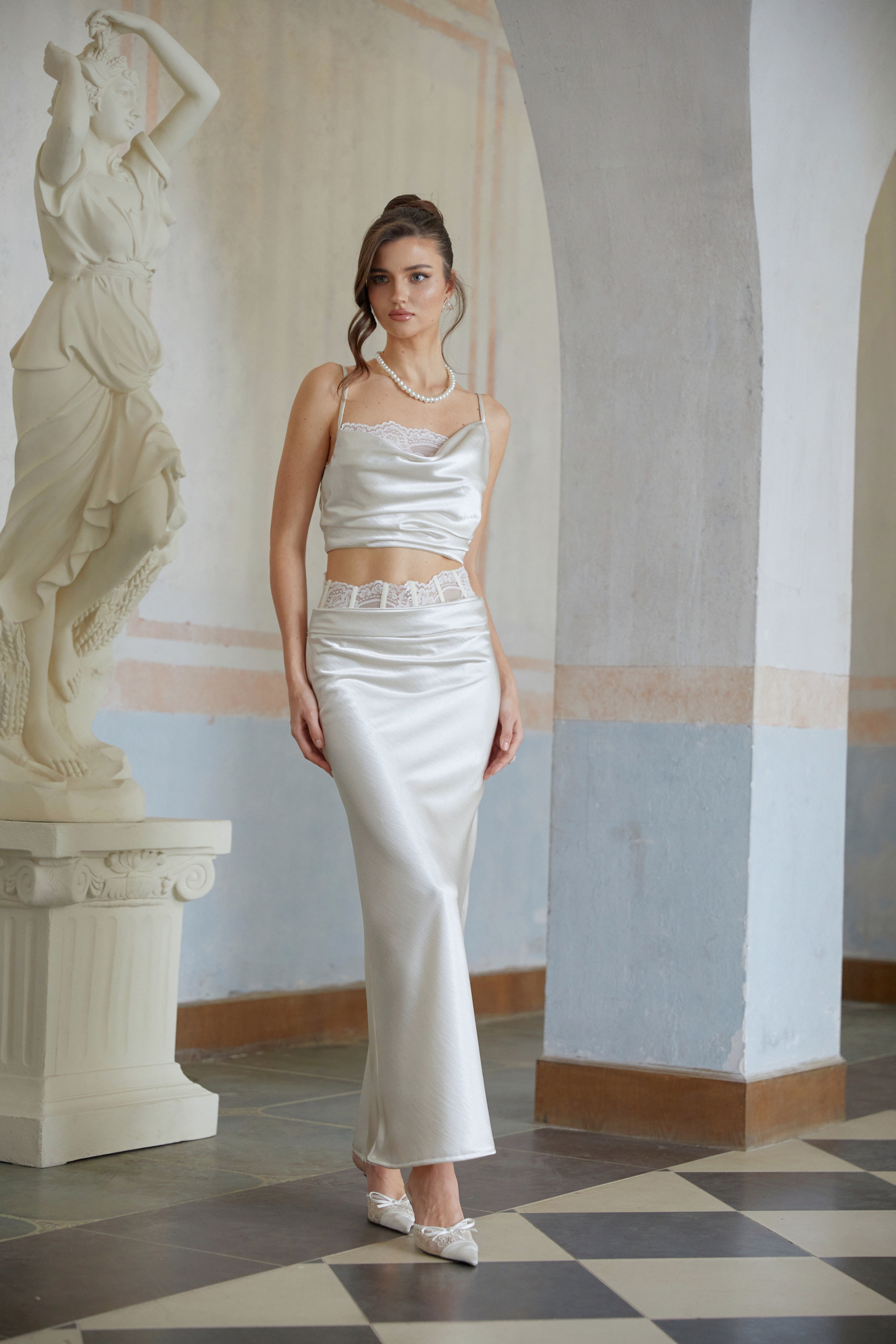 Eeva White Floral Lace Panel Crop Top (Final Sale-US Only)