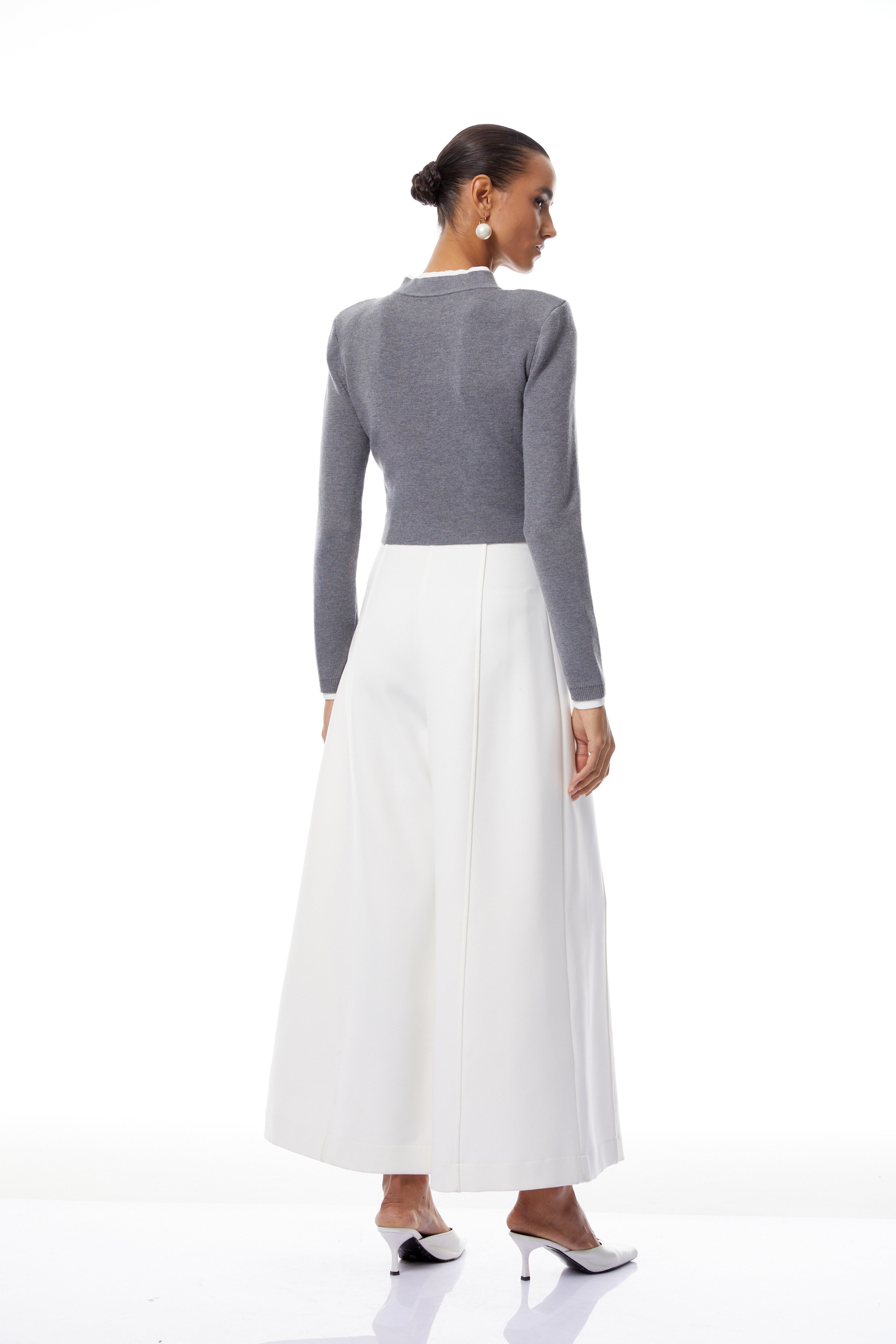 Lisette Grey 3D Petal Knit Cardigan (Final Sale-US Only)