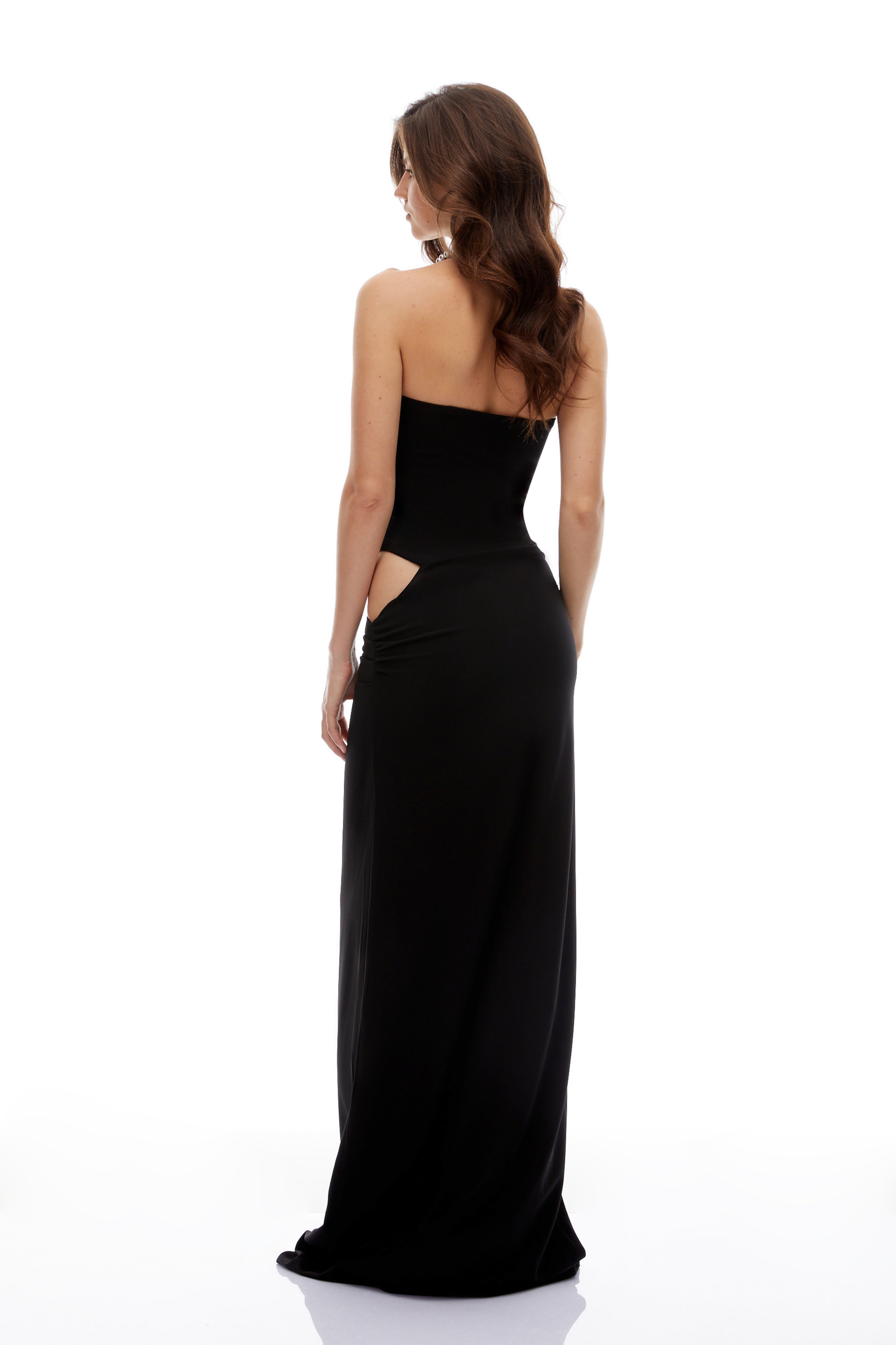 Kaelin Black Halterneck Cut Out Maxi Dress (Final Sale)