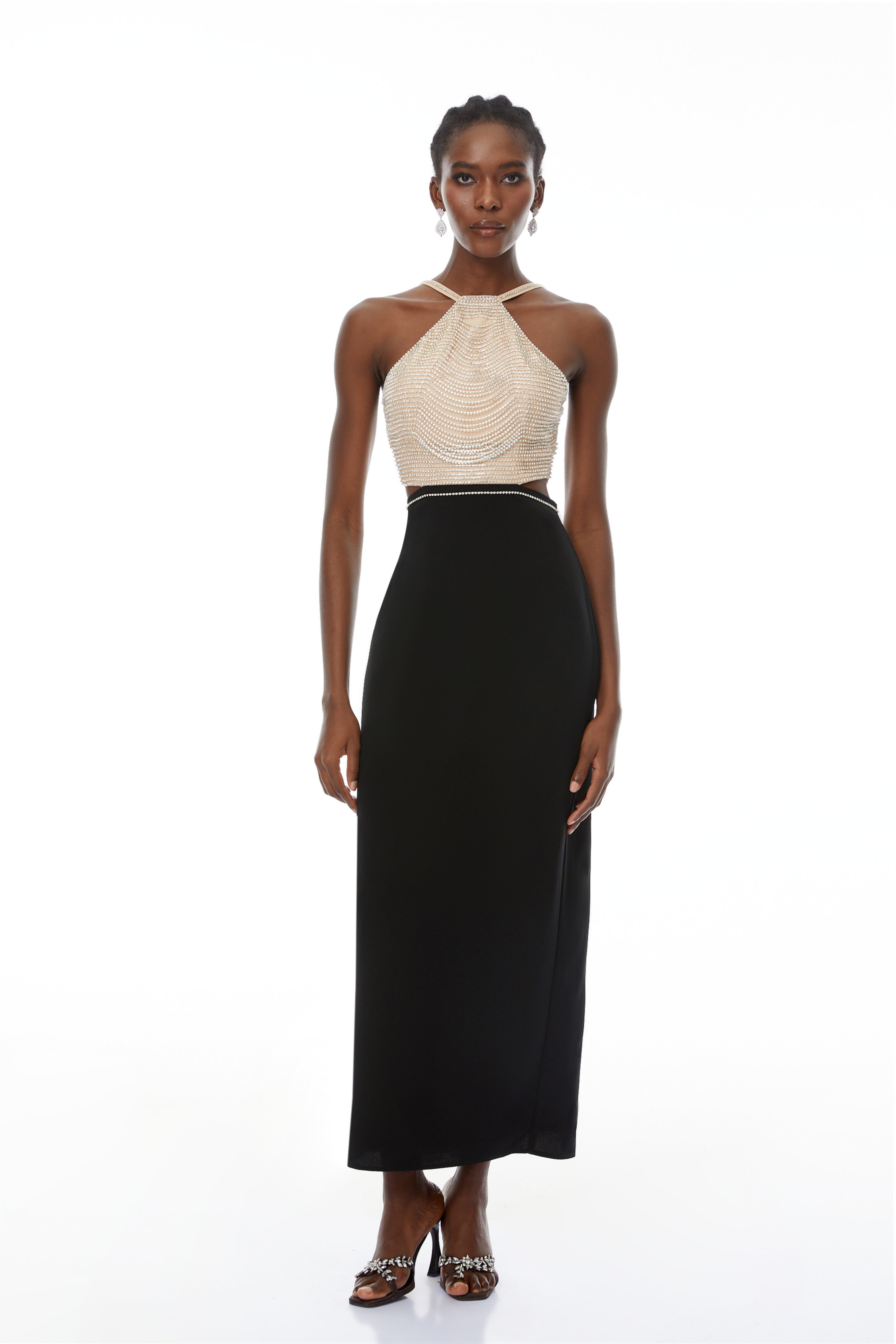 Domenica Crystal-Chain Embellished Maxi Dress (Final Sale-US Only)