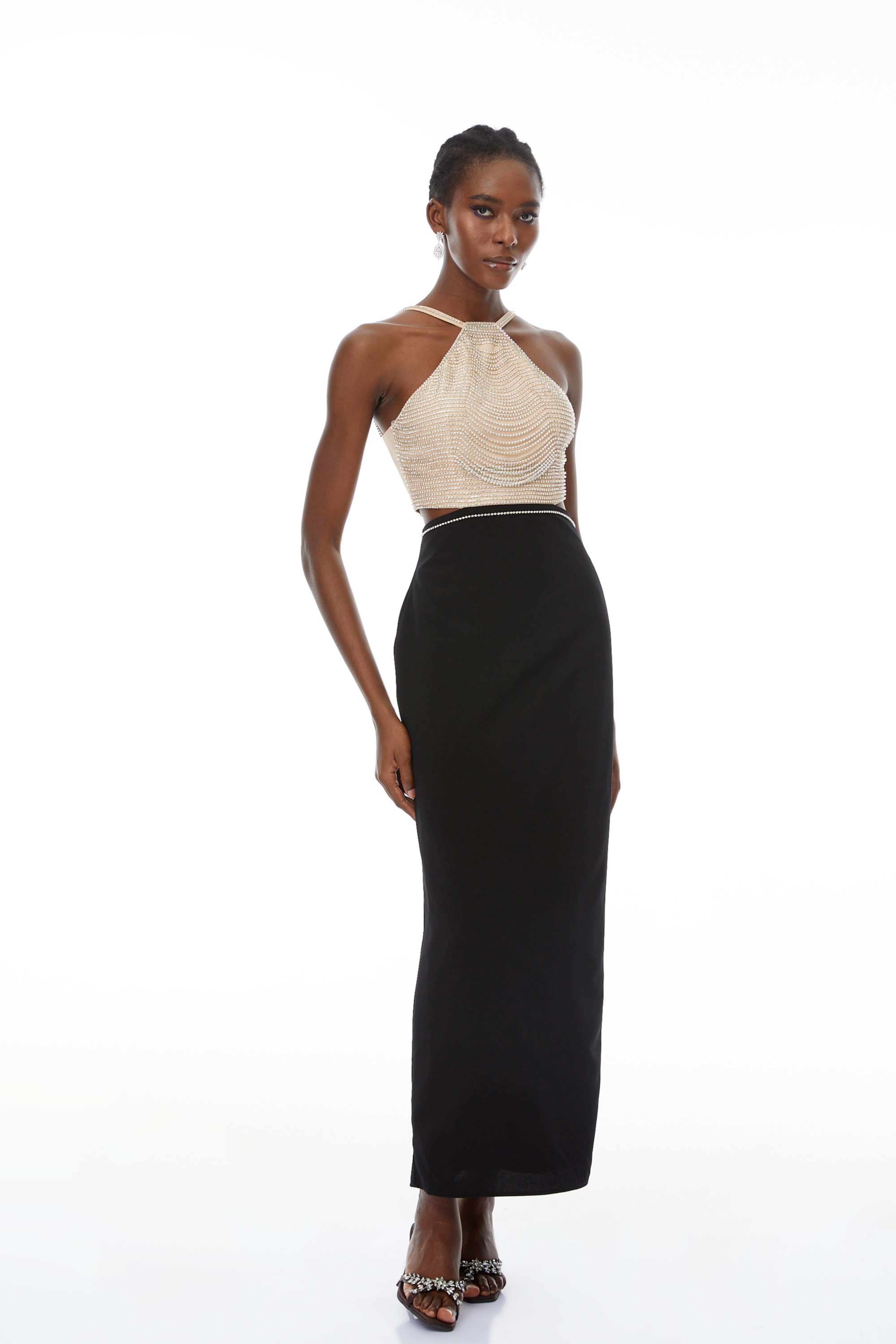 Domenica Crystal-Chain Embellished Maxi Dress (Final Sale-US Only)
