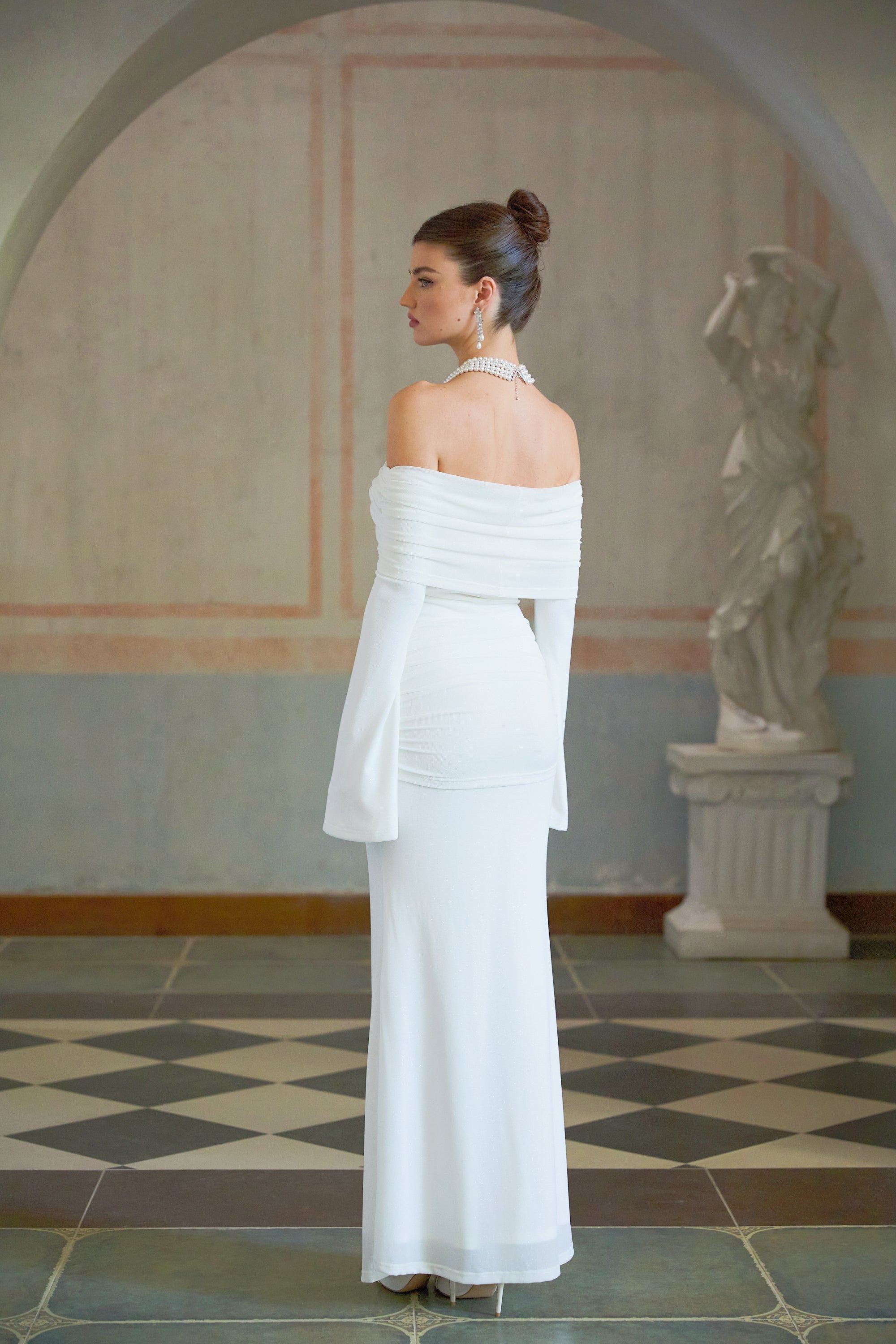 Wanda white glittered floral-appliqué knit maxi dress (Final Sale-US Only)