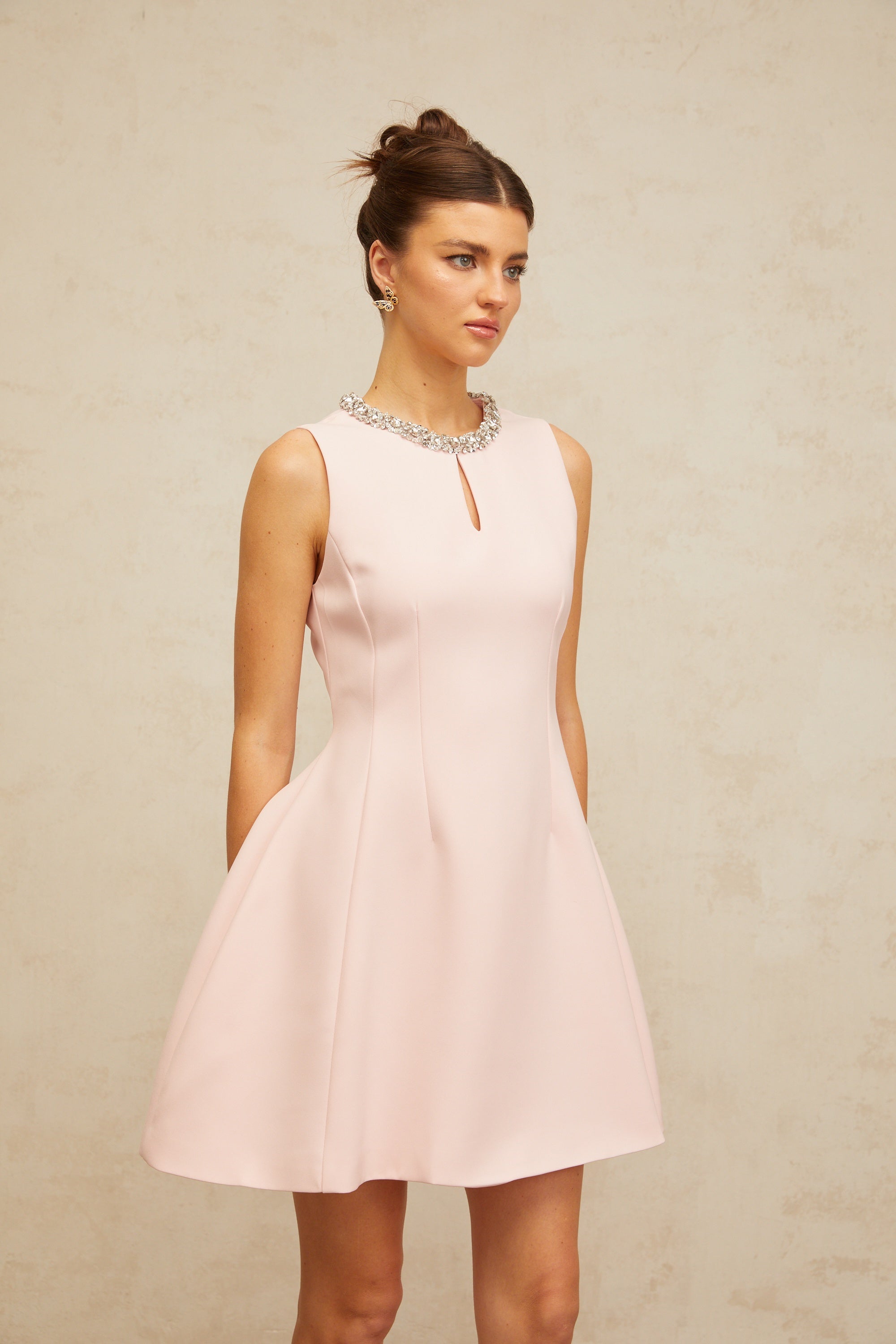 Clothilde pink sequined puff mini dress (Final Sale-US Only)