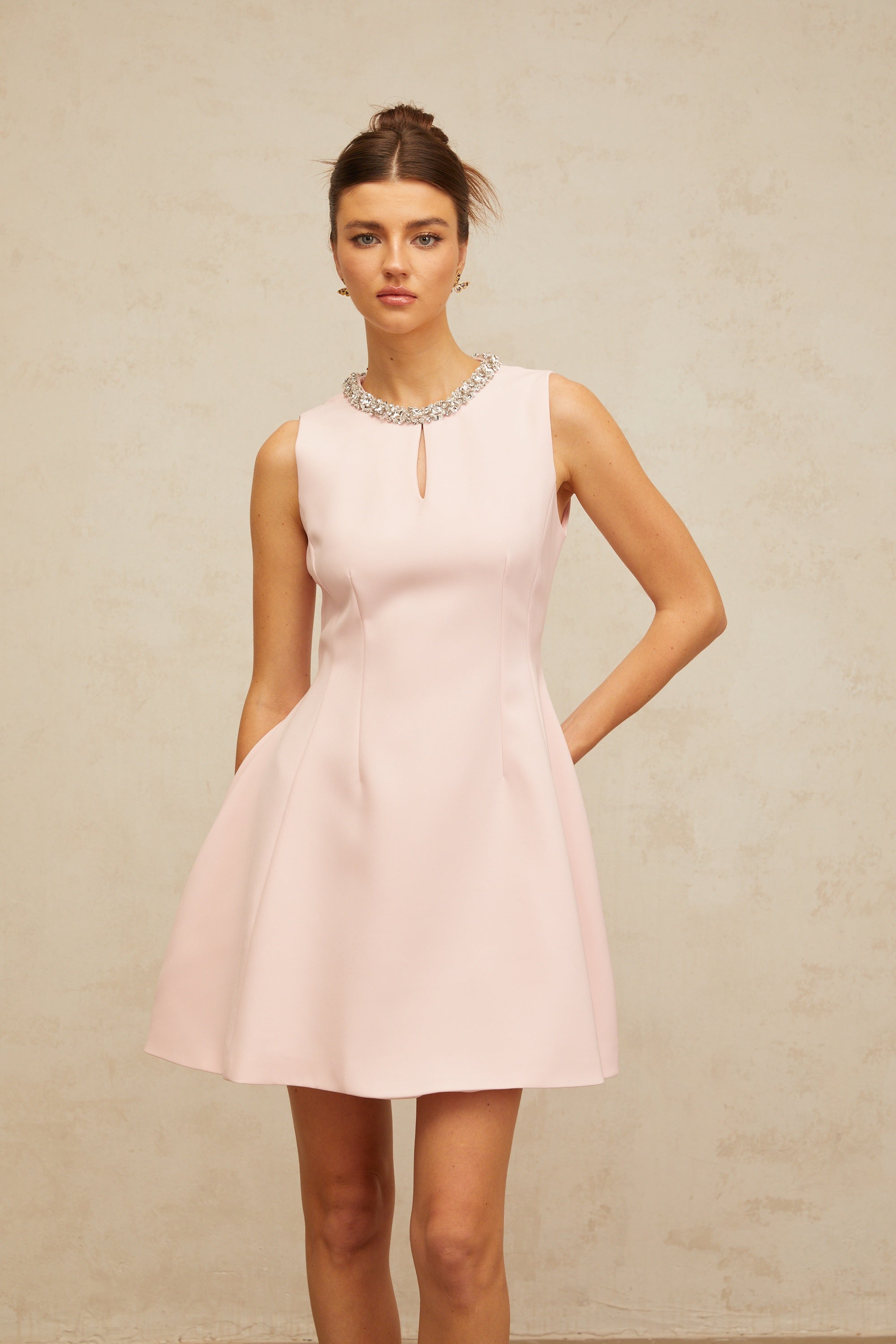 Clothilde pink sequined puff mini dress (Final Sale-US Only)
