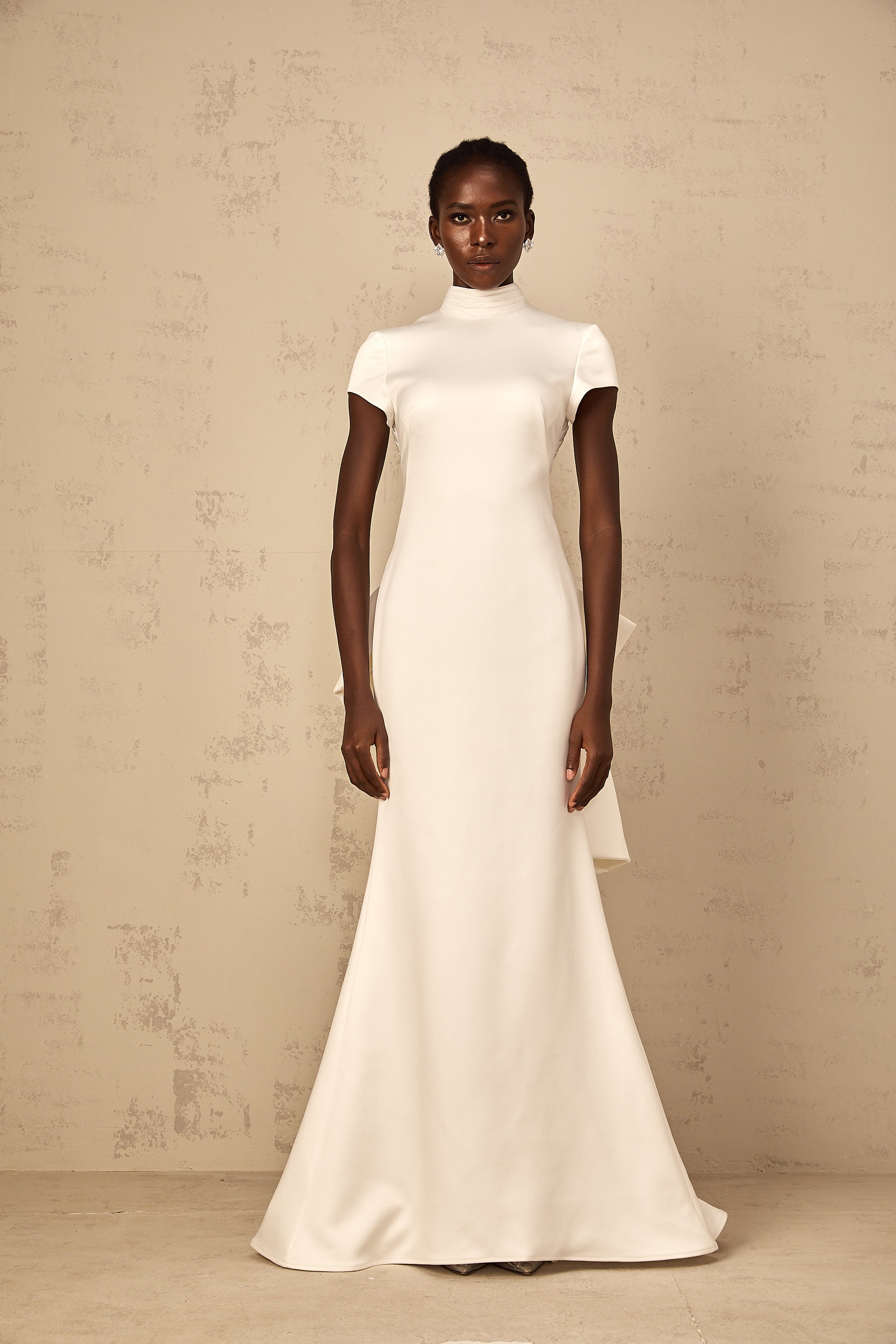 Camille White Statement Bow Mermaid Maxi Dress (Final Sale)
