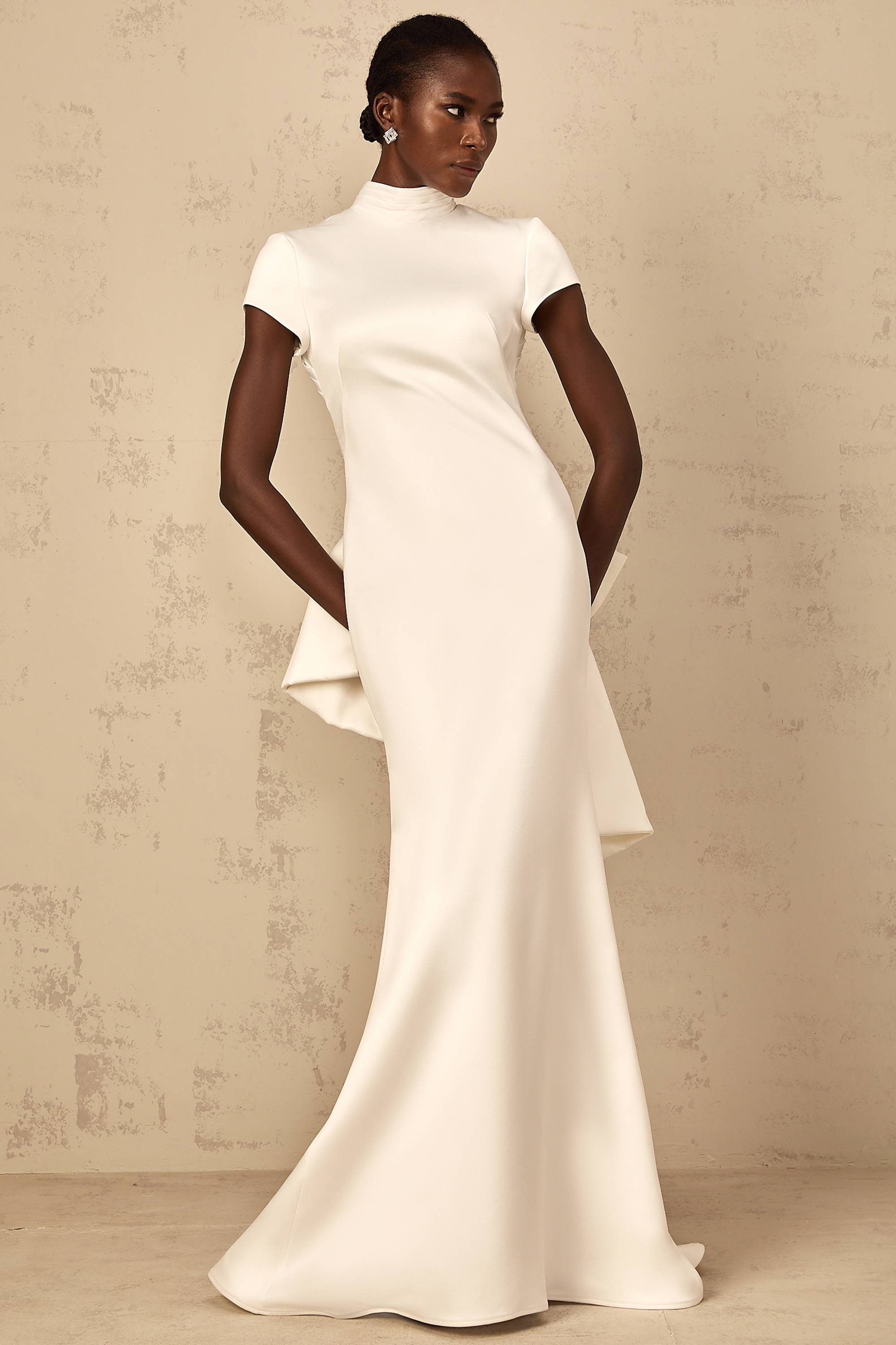 Camille White Statement Bow Mermaid Maxi Dress (Final Sale)