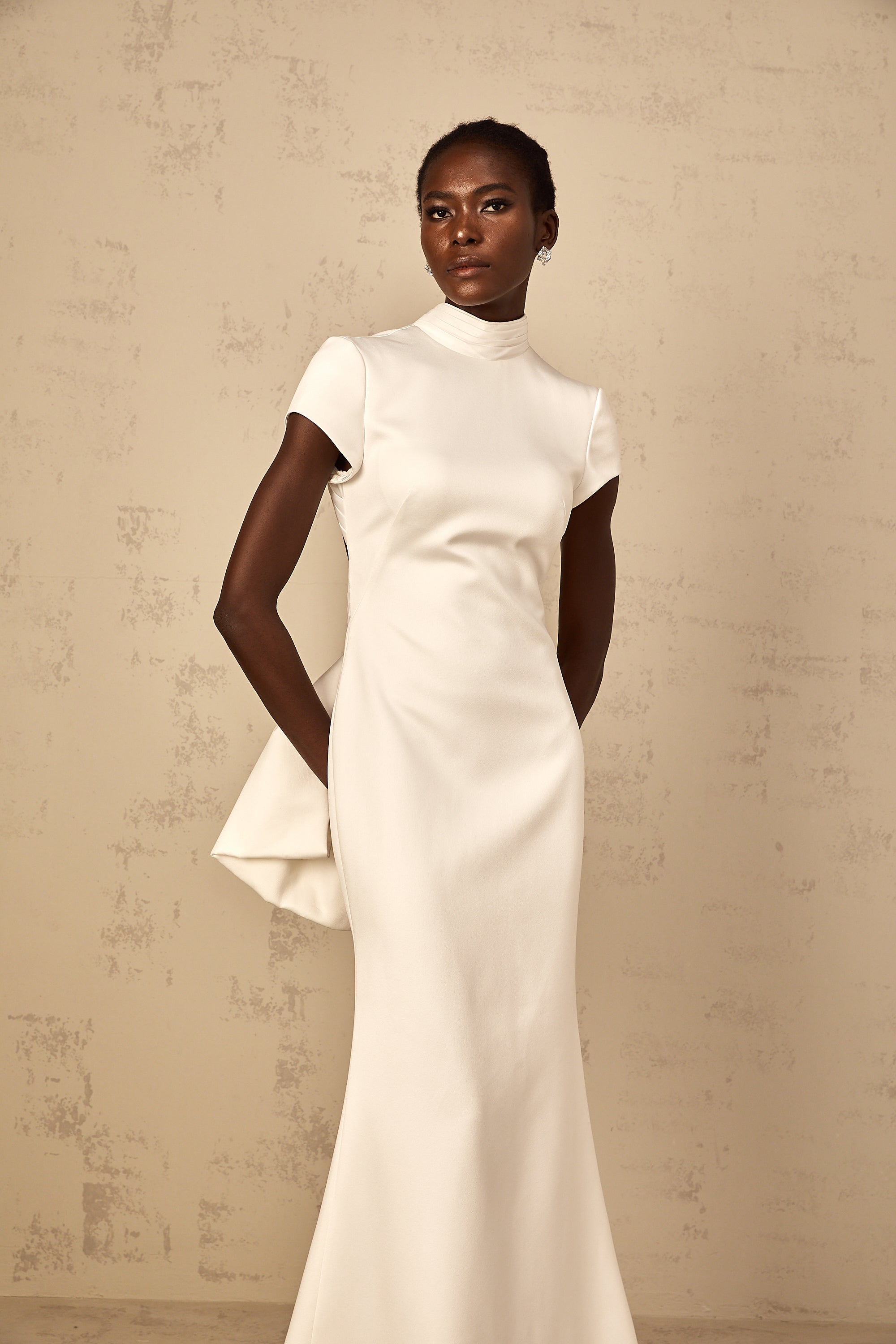 Camille White Statement Bow Mermaid Maxi Dress (Final Sale)
