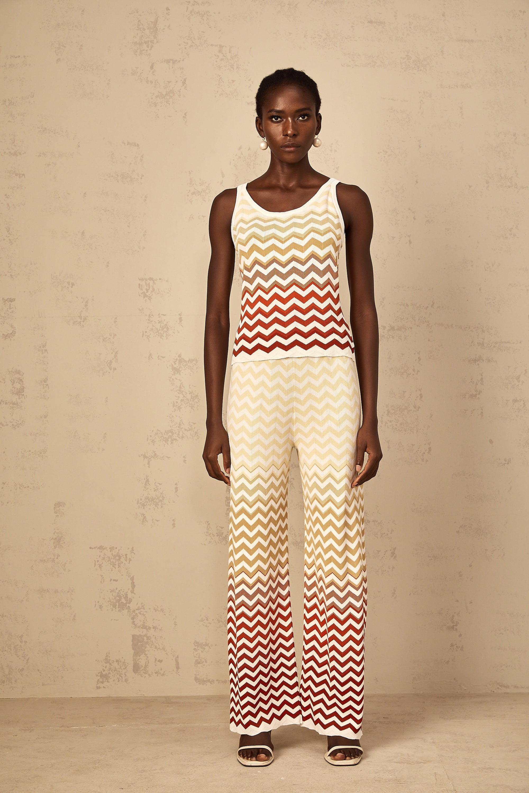 Isabelle Yellow Zigzag Knit Matching Set (Final Sale-US Only)